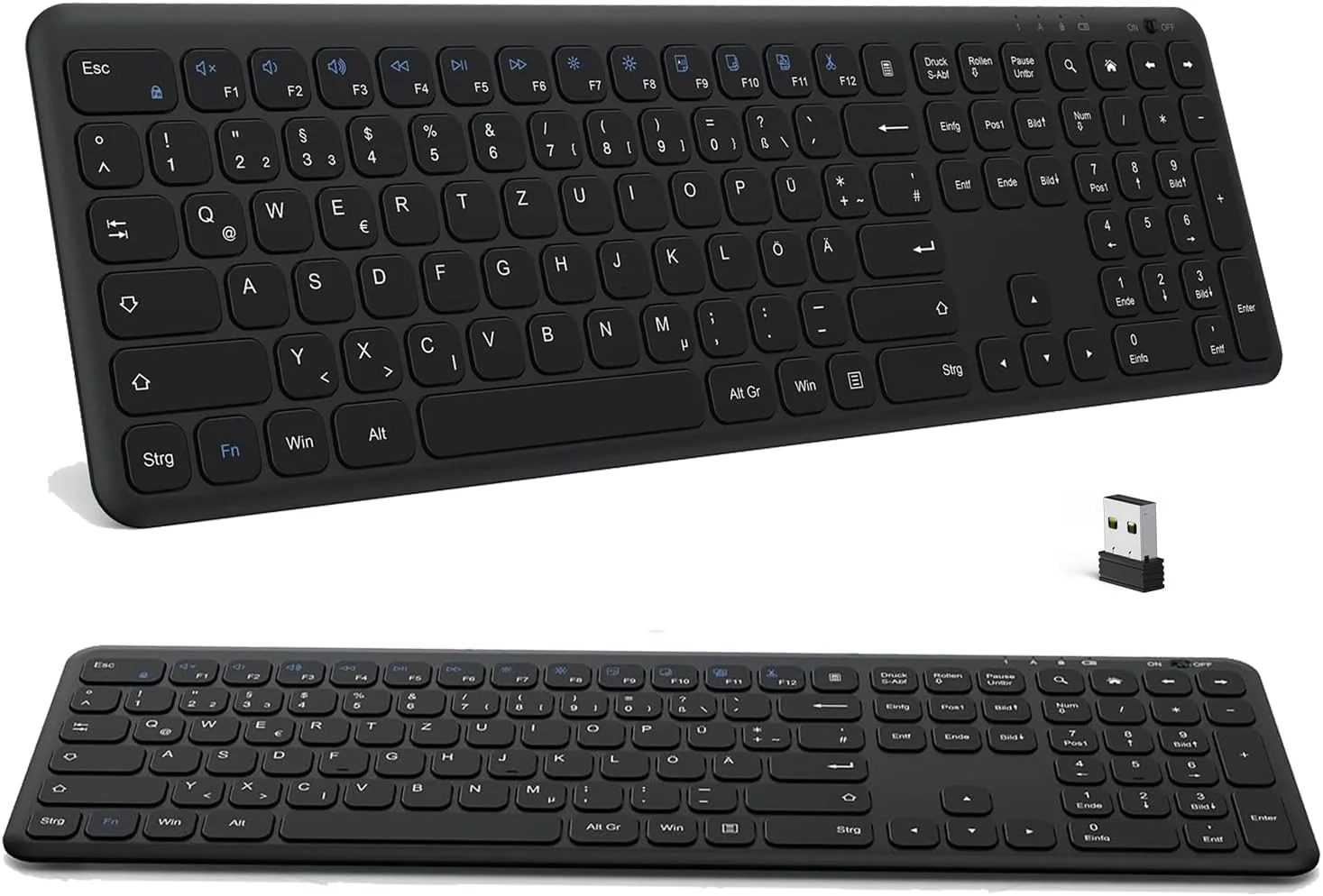 OMOTON Tastatur Kabellos, 2.4GHz Wireless Tastaturen für Windows 11/10, Kompatibel mit PC, Computer, Notebook, Laptop - Image 2