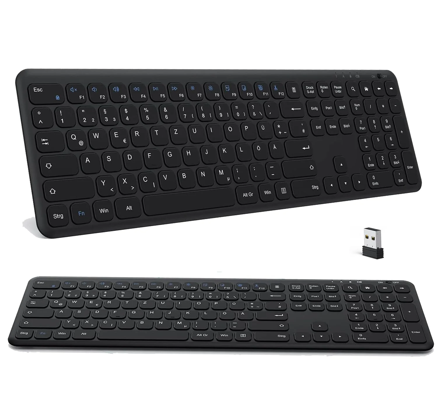 OMOTON Tastatur Kabellos, 2.4GHz Wireless Tastaturen für Windows 11/10, Kompatibel mit PC, Computer, Notebook, Laptop - Image 3