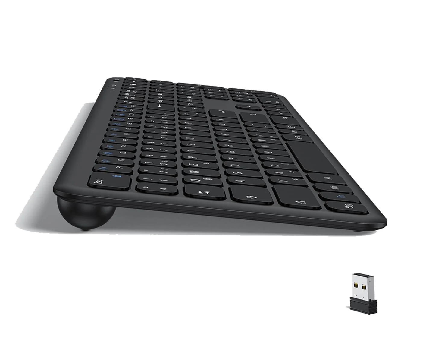 OMOTON Wireless Keyboard, 2.4GHz Wireless Keyboard für Windows 11/10/8/7/XP, kabellose Tastatur mit QWERTZ Layout und Multimedia-Tasten, kompatibel mit PC, Computer, Laptop, Notebook, Schwarz - Image 3
