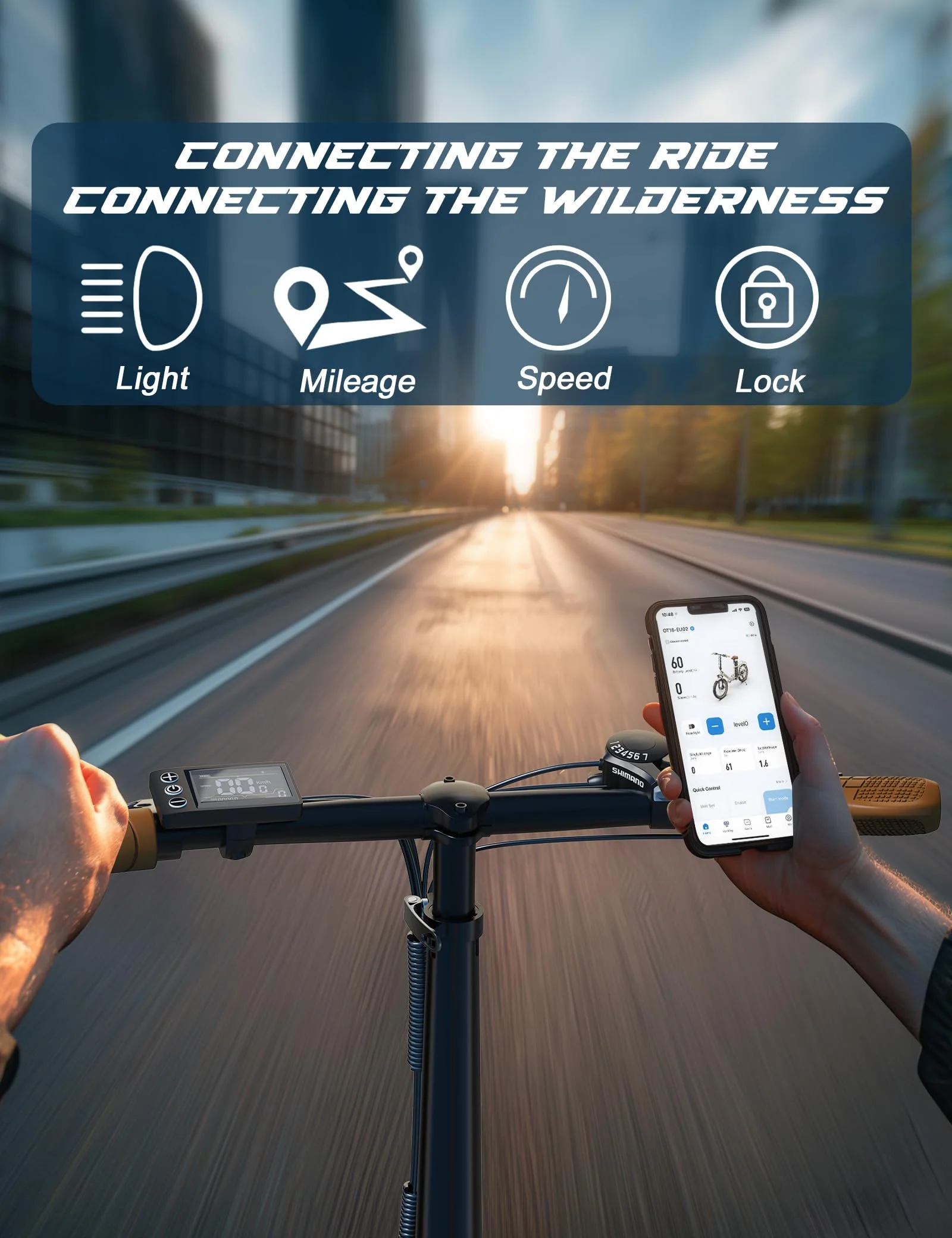 ONESPORT OT16-2 Klapprad E-Bike, E Bike 20 Zoll mit 250W Motor und 48V 17Ah Abnehmbaren Akku, Geschwindigkeit 25km/H, LCD-Display und Bluetooth Connect, Fahrrad Elektro Für Stadtpendler - Image 4