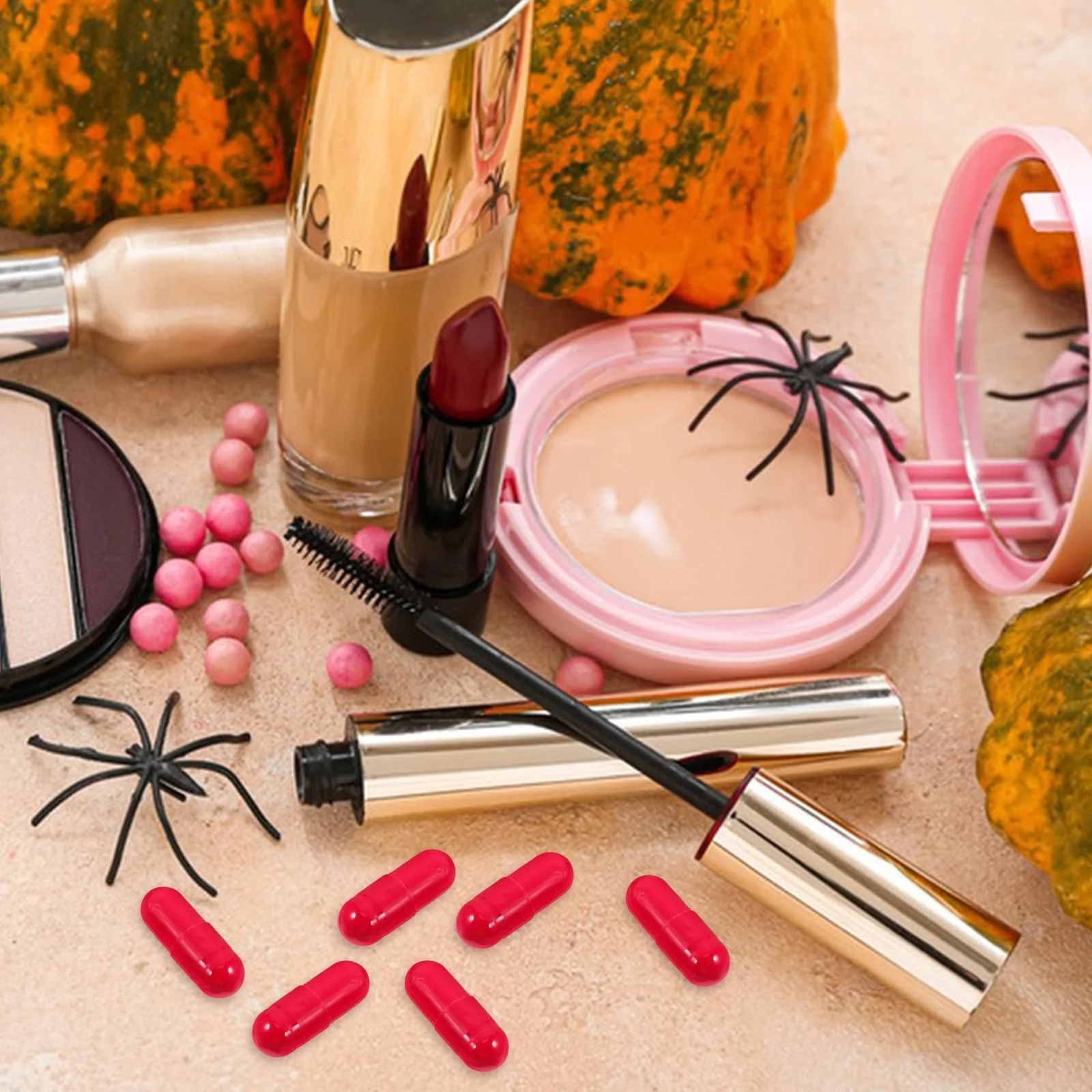 Operitacx 24 Stück künstliche Blutkapseln, lustige Witzkapseln, künstliche Blutpillen Vampir, sichere Halloween-Make-up-Bluten für die Kreation von gruseligem Halloween - Image 4