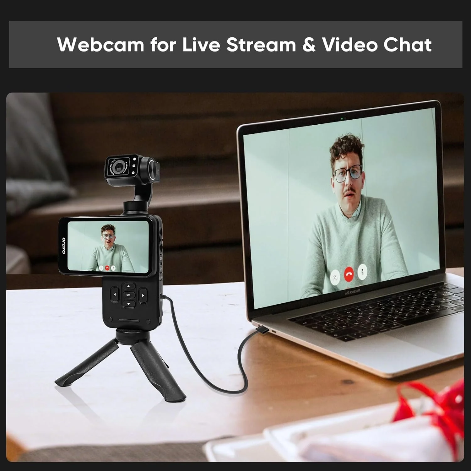 ORDRO M5 Handheld Set mit 3-Achsen-Stabilisierung, tragbare WiFi Vlog-Kamera mit IR-Nachtsicht, 120° Weitwinkel und Gesichtserkennung für YouTube - Image 4
