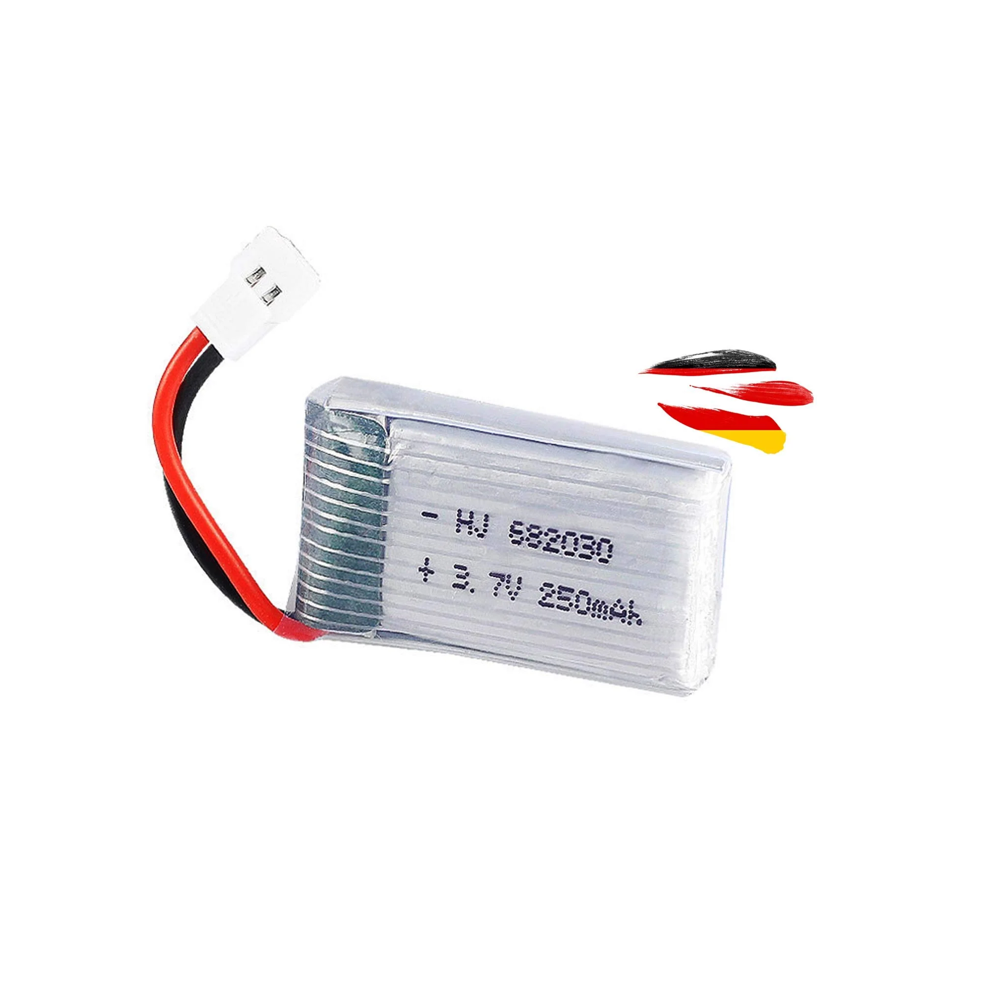 Original LiPo Akku 250mAh 3.7V mit 2PIN 2.0P 2P Walkera Molex Stecker RC Mini Drohne Quadcopter von Holy Stone HS210, Hubschrauber u. a. Syma X11, X11C, RC Flugzeug FX-Reihe, D2 Shark WLToys V911s
