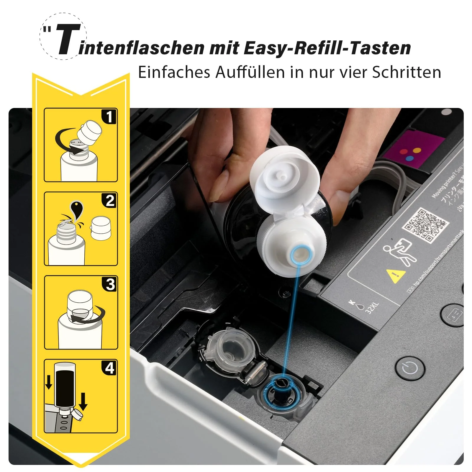 Osinkjet Druckertinte 31 32XL Kompatibel für HP Smart Tank Plus 555 Drucker, Tinte 31 32 XL für Smart Tank 5105 7005 7605 7305 7006 7306 5106 5107 455 515 519 530 558 559 570 655 670 750 790 Drucker - Image 3