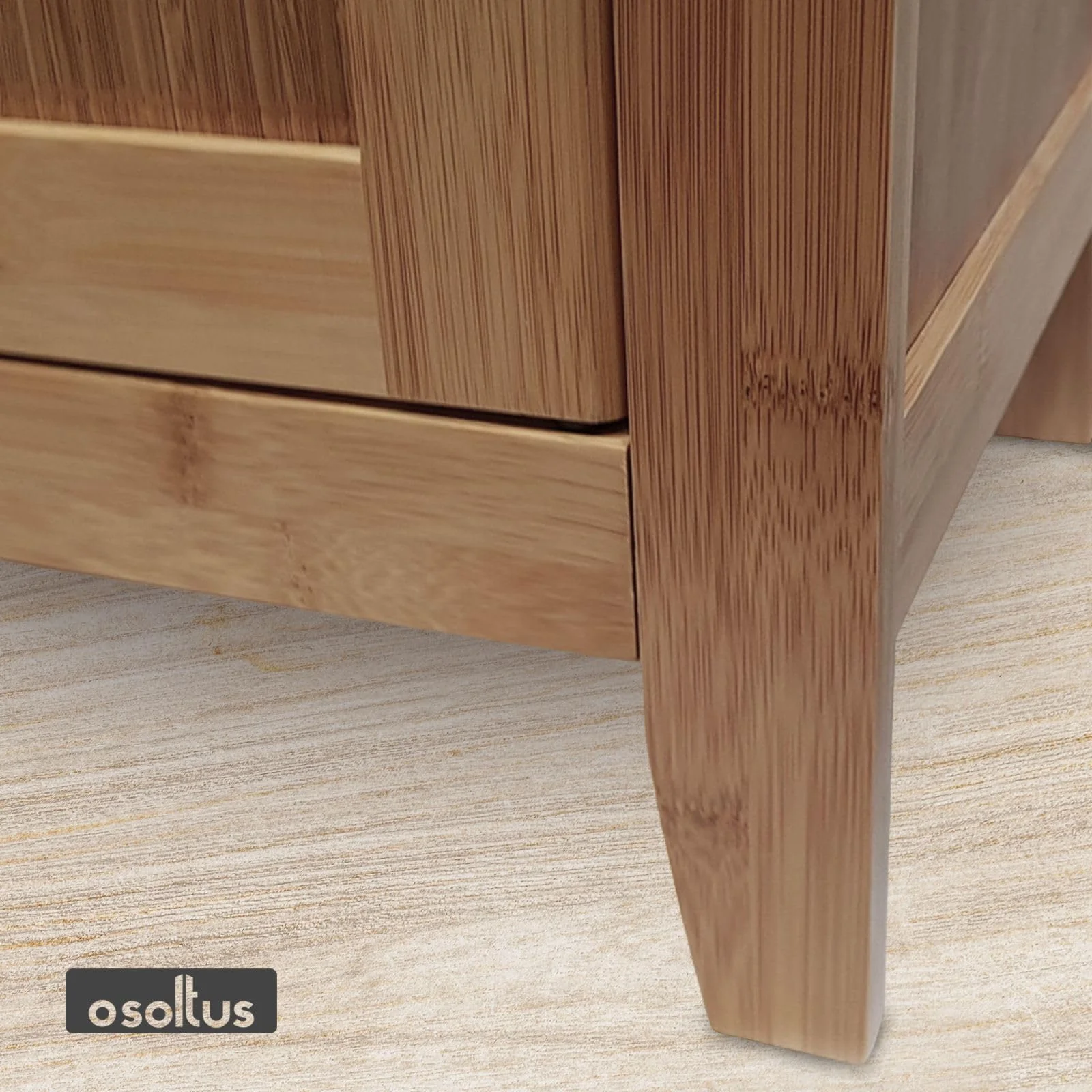 osoltus Bambus Bali Waschtischunterschrank Waschbeckenunterschrank fürs Badezimmer braun 66,5x60x30 cm - Image 7