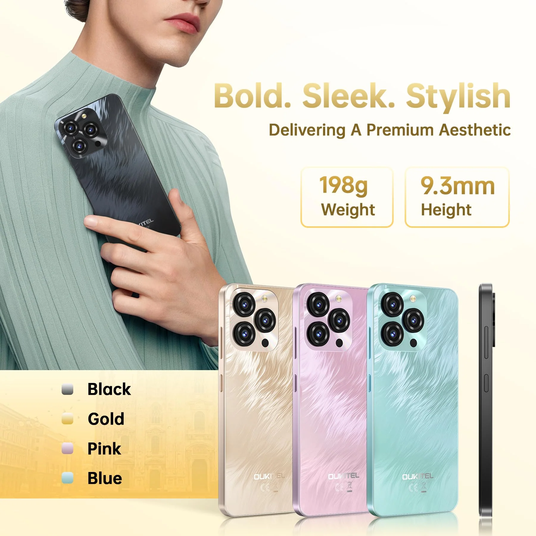 OUKITEL C3 Smartphone Ohne Vertrag - 16GB+128GB /1TB, 6.52 Zoll Handy Ohne Vertrag, 5000mAh Handy Günstig, 13MP+5MP Android 14 Smartphone, 4G Dual SIM Simlockfreie Handys/Face ID/OTG/GPS/3.5mm Jack - Image 8