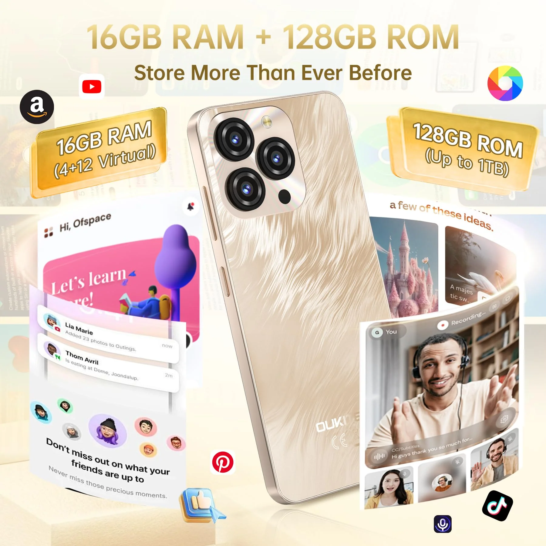 OUKITEL C3 Smartphone Ohne Vertrag - 16GB+128GB /1TB Android 14, 6.52 Zoll Smartphone Ohne Vertrag, 5000mAh Simlockfreie Handys, 13MP, Dual SIM 4G Face ID - Image 12