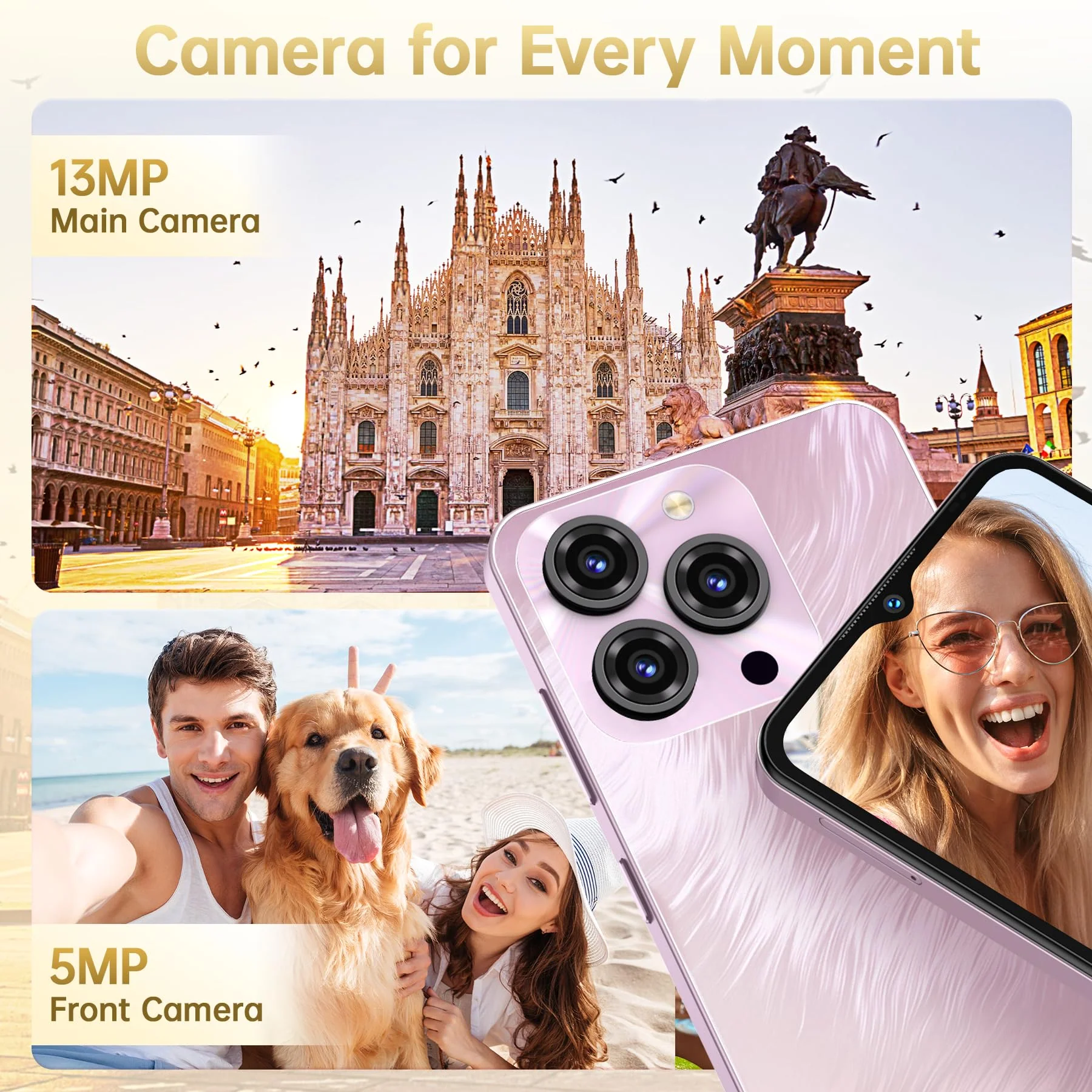 OUKITEL C3 Smartphone Ohne Vertrag - 16GB+128GB /1TB Android 14, 6.52 Zoll Smartphone Ohne Vertrag, 5000mAh Simlockfreie Handys, 13MP, Dual SIM 4G Face ID - Image 9