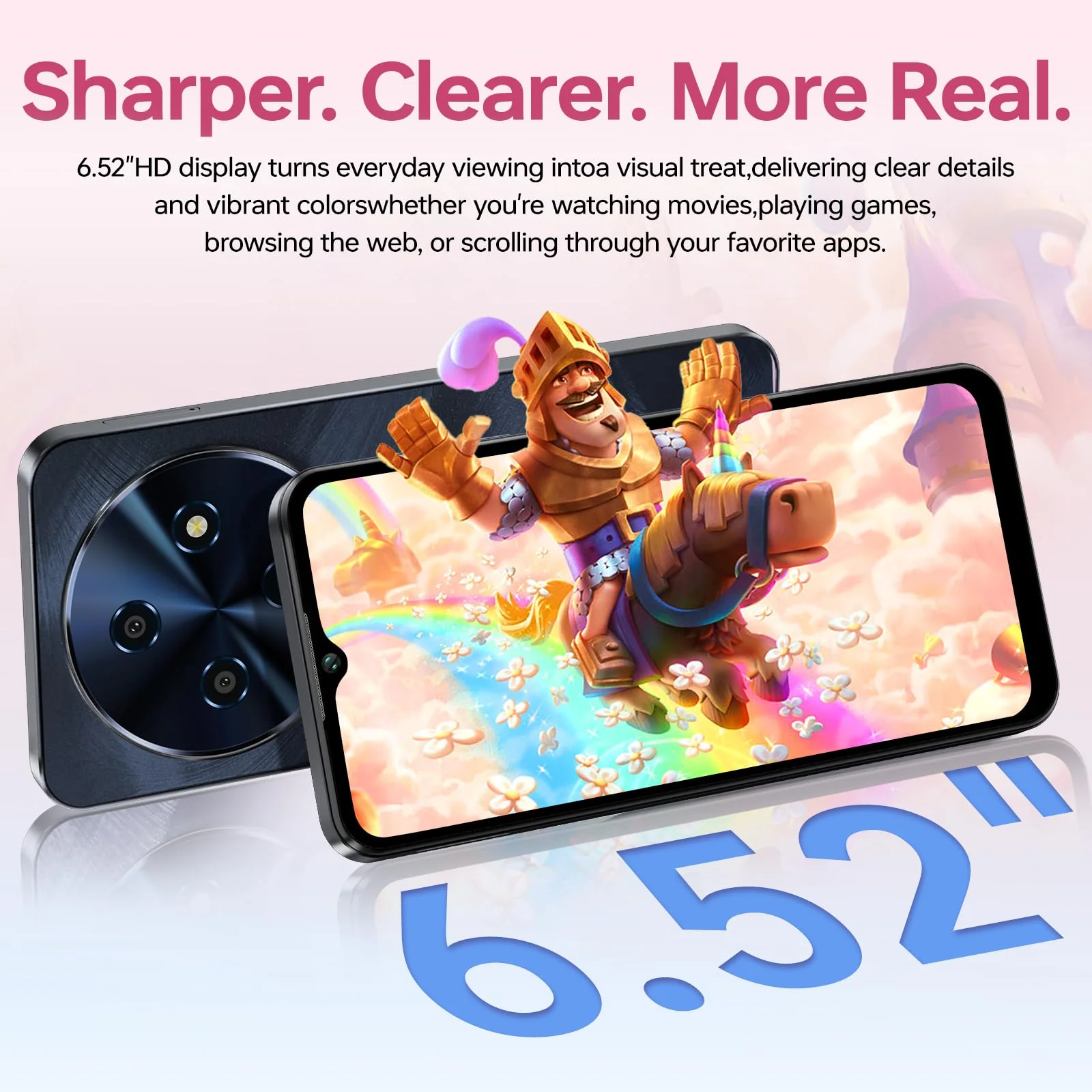 OUKITEL C5 Smartphone Ohne Vertrag, 16GB RAM+128GB ROM/1TB, 6.52" Bildschirm Handy Ohne Vertrag, 5000mAh Android Smartphone, 13MP Kamera Simlockfreie Handys, Dual 4G SIM/Face ID/OTG/3.5mm Jack - Image 4