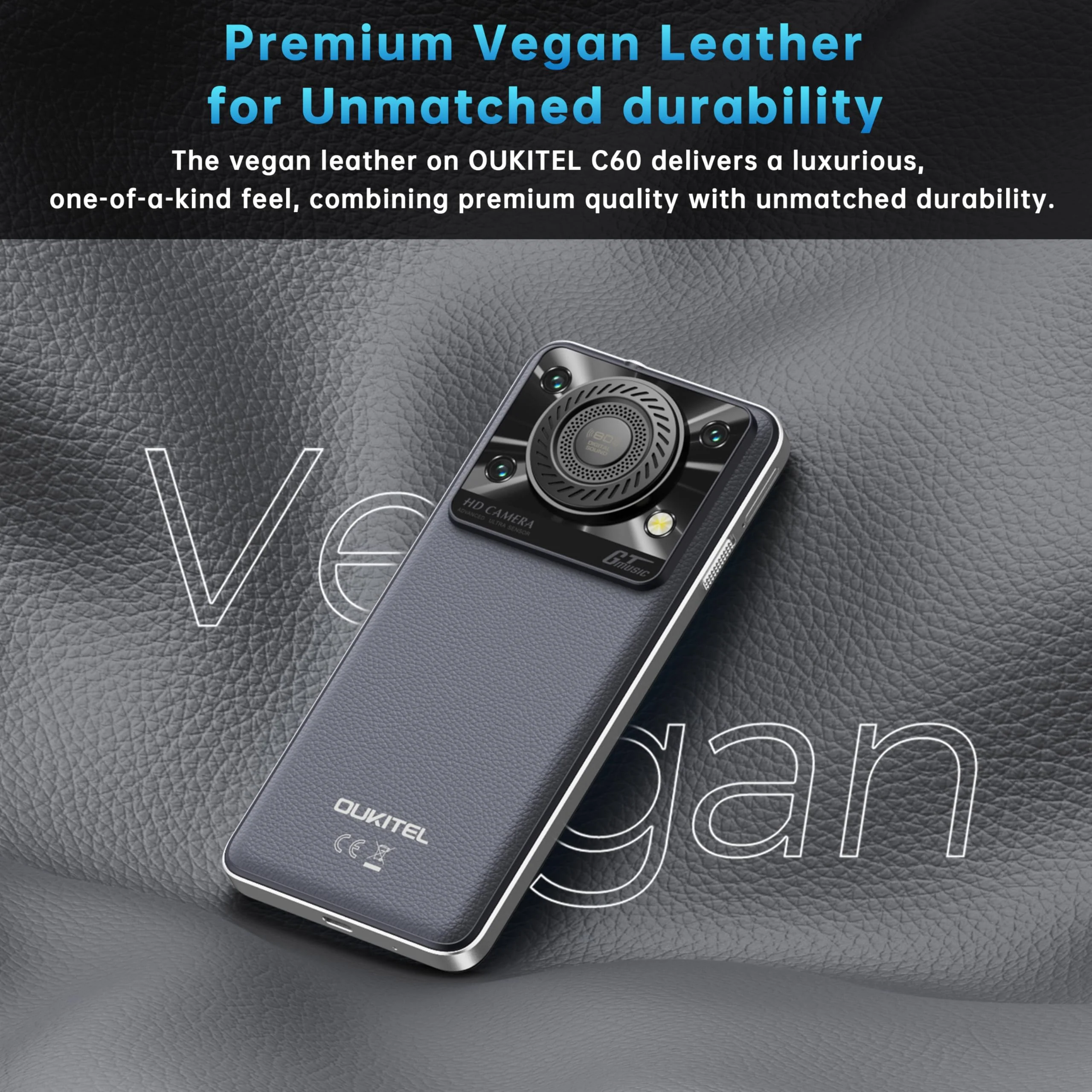 OUKITEL C60 Handy Ohne Vertrag Android 15-16GB+128GB 10000mAh Smartphone Ohne Vertrag 6.88 Zoll 90Hz 13MP+5MP Kamera 120LM Taschenlampe,Lautsprecher,GPS, Dual SIM 4G Simlockfreie Handys,Blau - Image 6