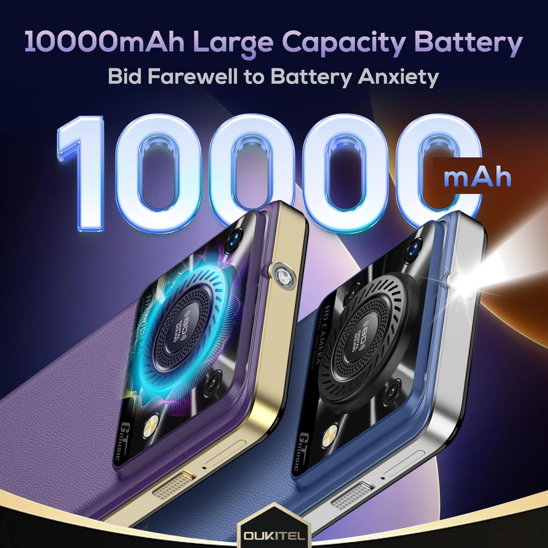 OUKITEL C60 Pro Handy Ohne Vertrag Android 15-24GB+256GB Smartphone Ohne Vertrag 10000mAh 6,88 Zoll 110dB Lautsprecher, 90Hz Display Günstig Handy, Dual SIM Simlockfreie Handys/13MP/NFC/GPS, Violett - Image 3
