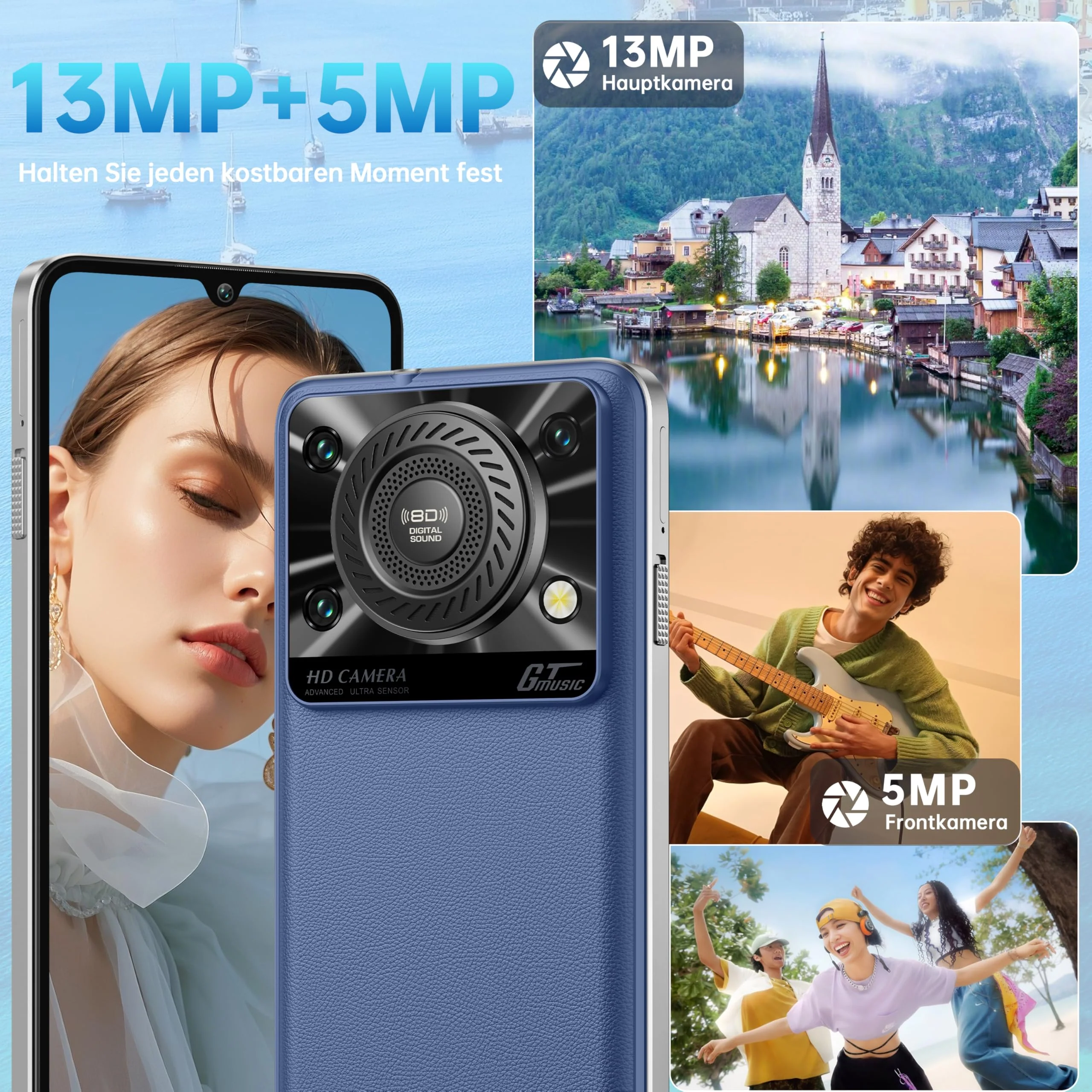OUKITEL C60 Smartphone Ohne Vertrag - Android 15 10000mAh 16GB+128GB Handy Ohne Vertrag 6.88 Zoll 90Hz Bildschirm 13MP+5MP Kamera,120LM Taschenlampe,Lautsprecher,GPS,Dual SIM Simlockfreie Handys,Grün - Image 5