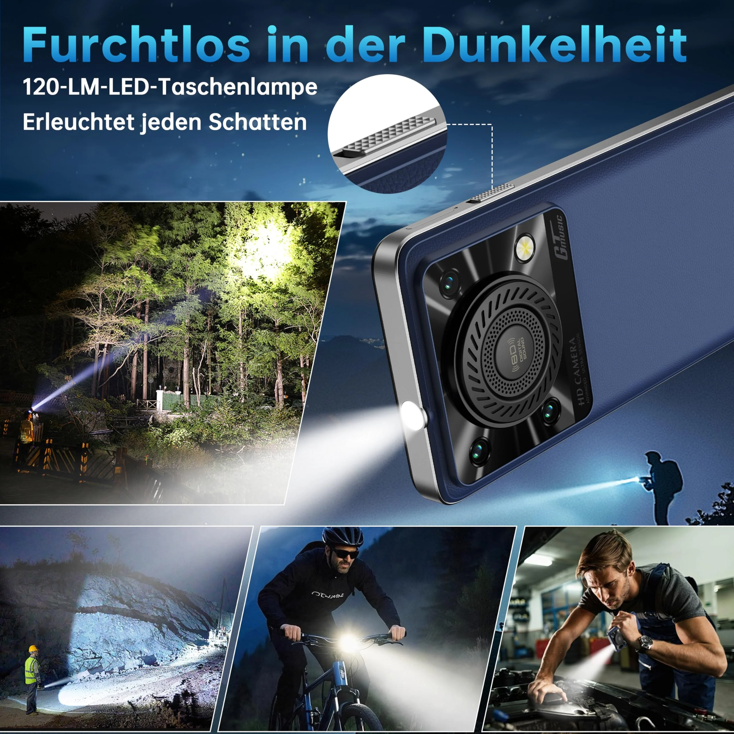 OUKITEL C60 Smartphone Ohne Vertrag - Android 15 10000mAh 16GB+128GB Handy Ohne Vertrag 6.88 Zoll 90Hz Bildschirm 13MP+5MP Kamera,120LM Taschenlampe,Lautsprecher,GPS,Dual SIM Simlockfreie Handys,Grün - Image 7