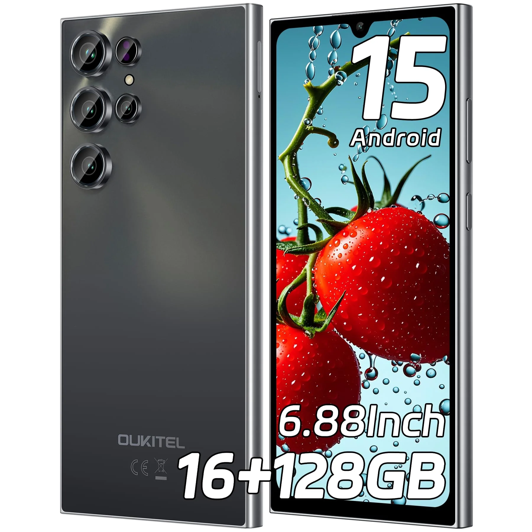 OUKITEL C61 Android 15 Smartphone Ohne Vertrag, 16GB+128GB /1TB Handy Ohne Vertrag, 6,88 Zoll 90Hz Bildschirm 5150mAh Handy Günstig, 13MP+5MP, 4G Dual SIM Simlockfreie Handys/Fingerabdruck/OTG/Face ID - Image 6