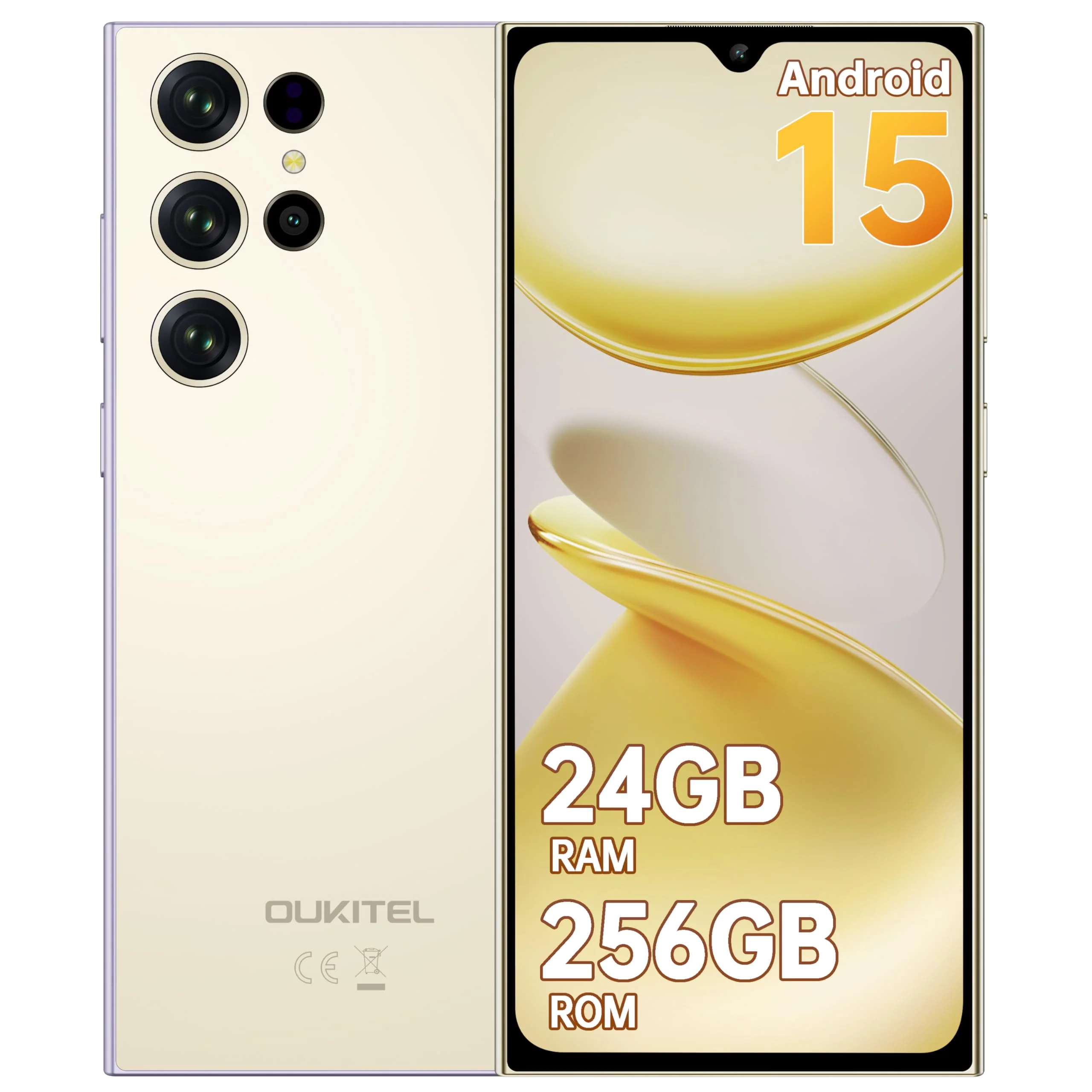 OUKITEL C61 Pro Handy Ohne Vertrag Android 15, 24GB+256GB/1TB Smartphone Ohne Vertrag, 6,88" HD+ 90Hz Bildschirm Handy 5150mAh, 13MP+5MP, Dual SIM 4G Simlockfreie Handys, NFC/Fingerabdruck/Face ID/OTG - Image 3