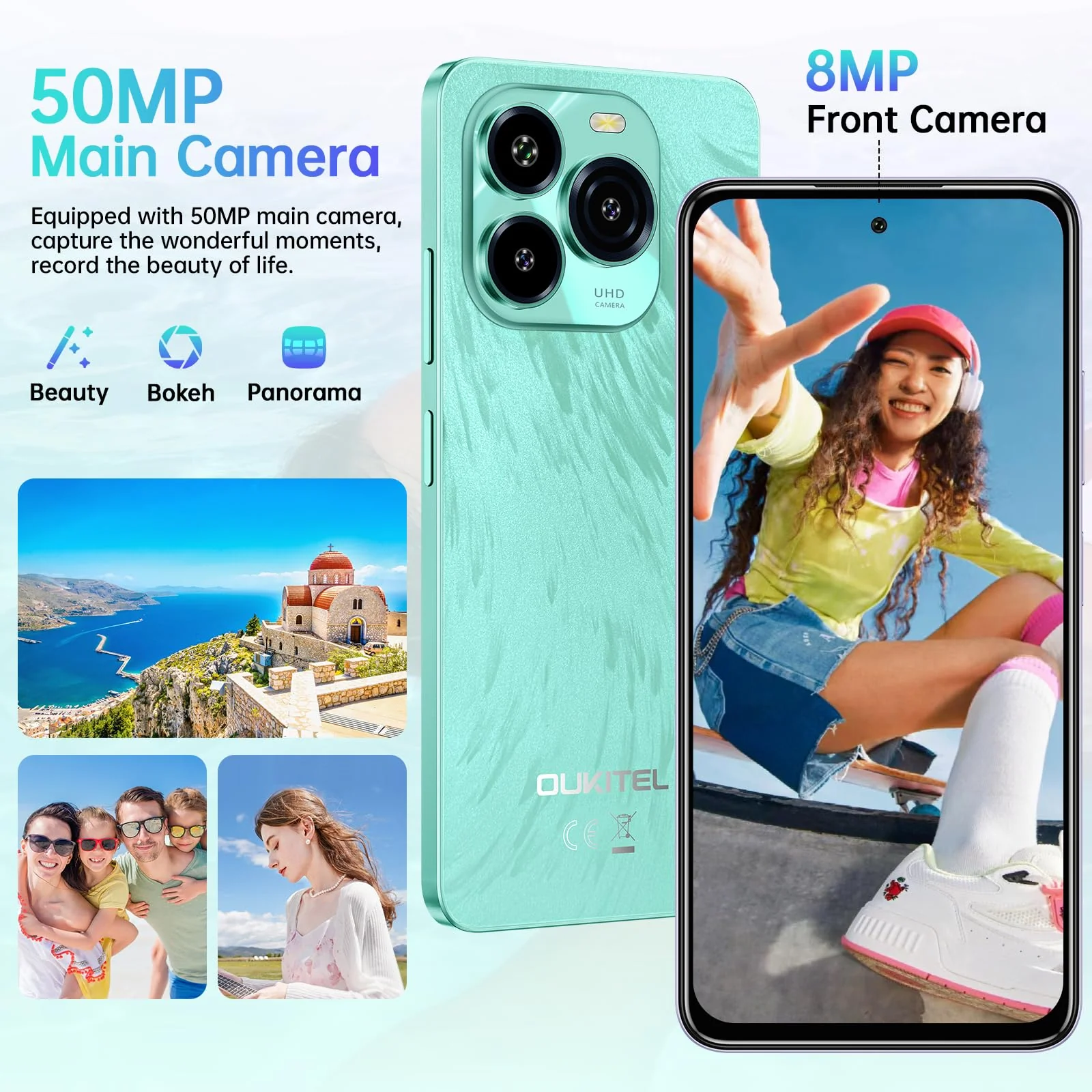 OUKITEL C65 Android 15 Handy Ohne Vertrag, 16GB+128GB/1TB Smartphone Ohne Vertrag, 6.7" HD+ 90Hz Handy Günstig, 50MP+8MP, 5150mAh Simlockfreie Handys, Dual SIM 3 Steckplatz/Fingerabdruck/3.5mm Jack - Image 11