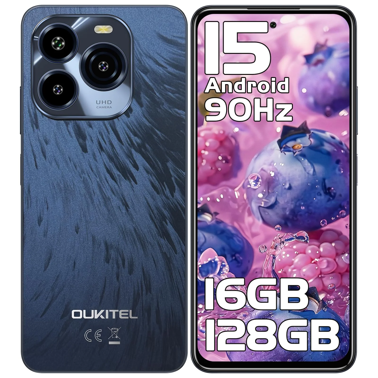 OUKITEL C65 Android 15 Handy Ohne Vertrag, 16GB+128GB/1TB Smartphone Ohne Vertrag, 6.7" HD+ 90Hz Handy Günstig, 50MP+8MP, 5150mAh Simlockfreie Handys, Dual SIM 3 Steckplatz/Fingerabdruck/3.5mm Jack - Image 6