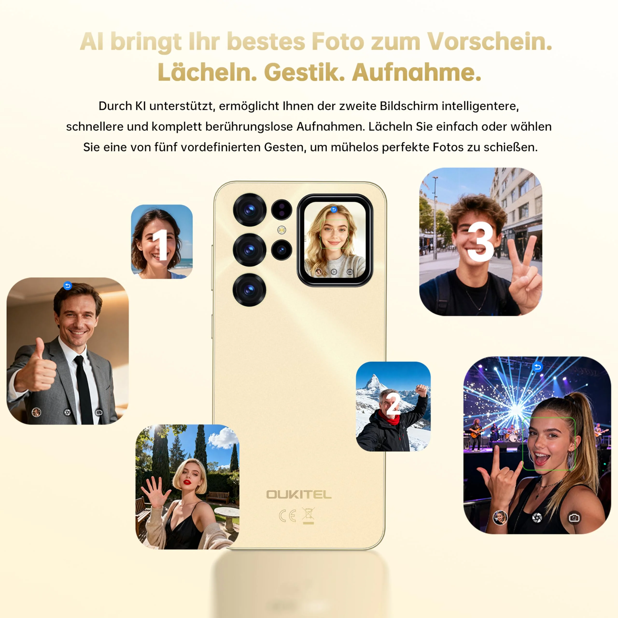 OUKITEL C68 Plus Handy Ohne Vertrag - 24GB+256GB 6000mAh Akku Smartphone Ohne Vertrag 64MP+8MP 7,2 Zoll 120Hz Display mit 1,81" Rückbildschirm Android 15 Simlockfreie Handys Dual SIM NFC/Face ID/BT5.0 - Image 4