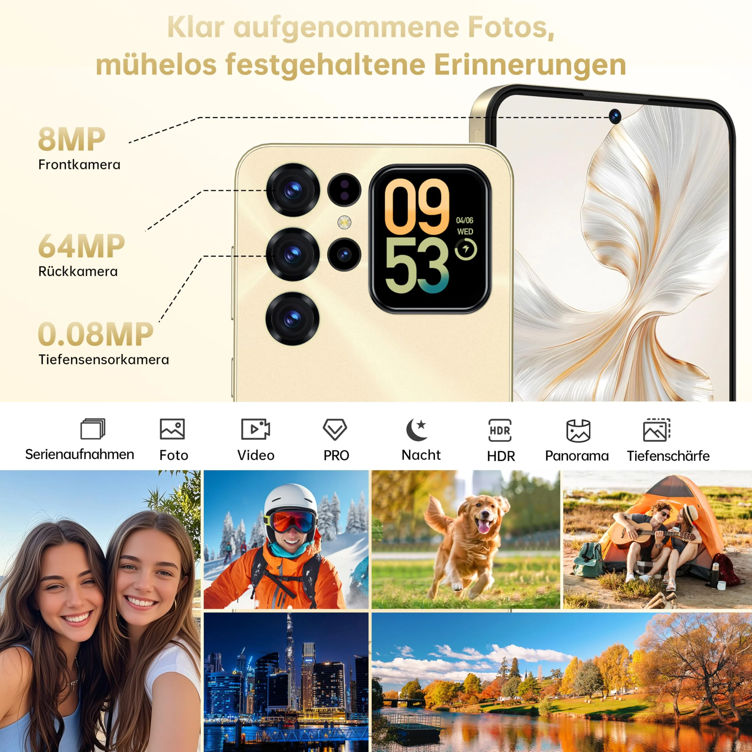 OUKITEL C68 Plus Handy Ohne Vertrag - 24GB+256GB 6000mAh Akku Smartphone Ohne Vertrag 64MP+8MP 7,2 Zoll 120Hz Display mit 1,81" Rückbildschirm Android 15 Simlockfreie Handys Dual SIM NFC/Face ID/BT5.0 - Image 7