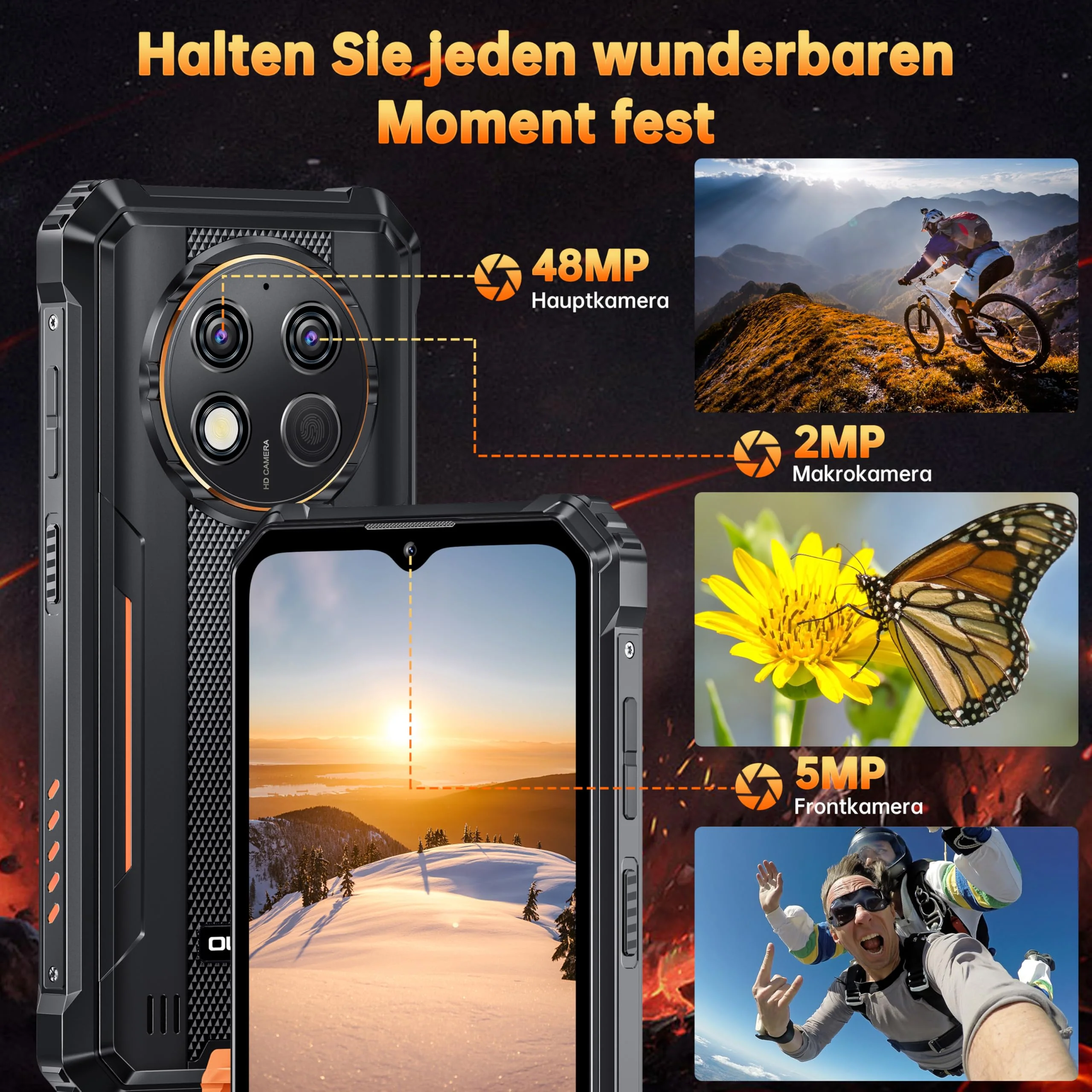 OUKITEL G1 Outdoor Handy - 10600mAh 24GB+256GB Android 15 Outdoor Smartphone Ohne Vertrag 6,52 Zoll 48MP+5MP Kamera baustellenhandy Dual SIM IP68/NFC/OTG/GPS/Face ID - Image 7