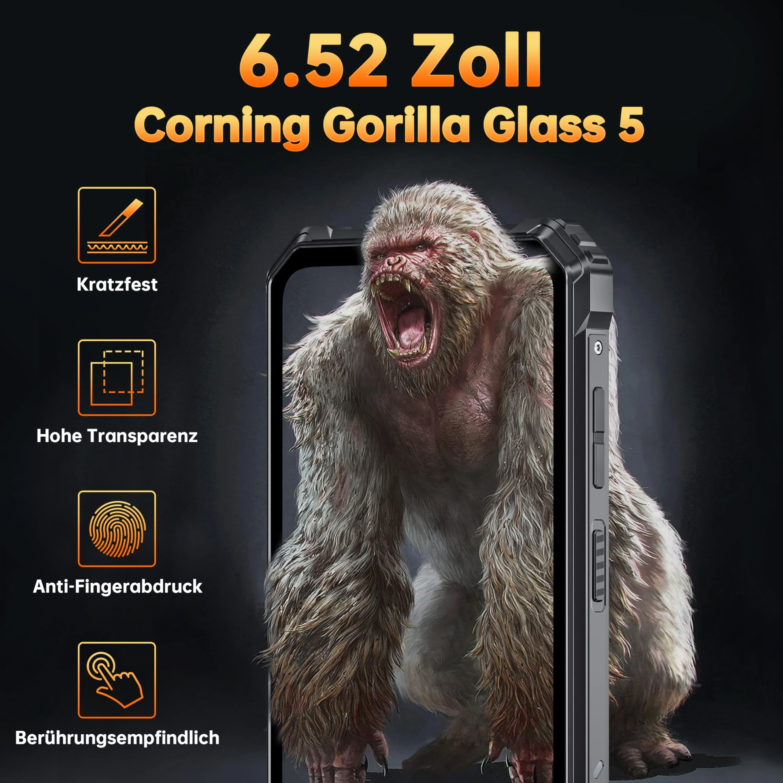 OUKITEL G1 Outdoor Handy - 10600mAh 24GB+256GB Android 15 Outdoor Smartphone Ohne Vertrag 6,52 Zoll 48MP+5MP Kamera baustellenhandy Dual SIM IP68/NFC/OTG/GPS/Face ID - Image 8