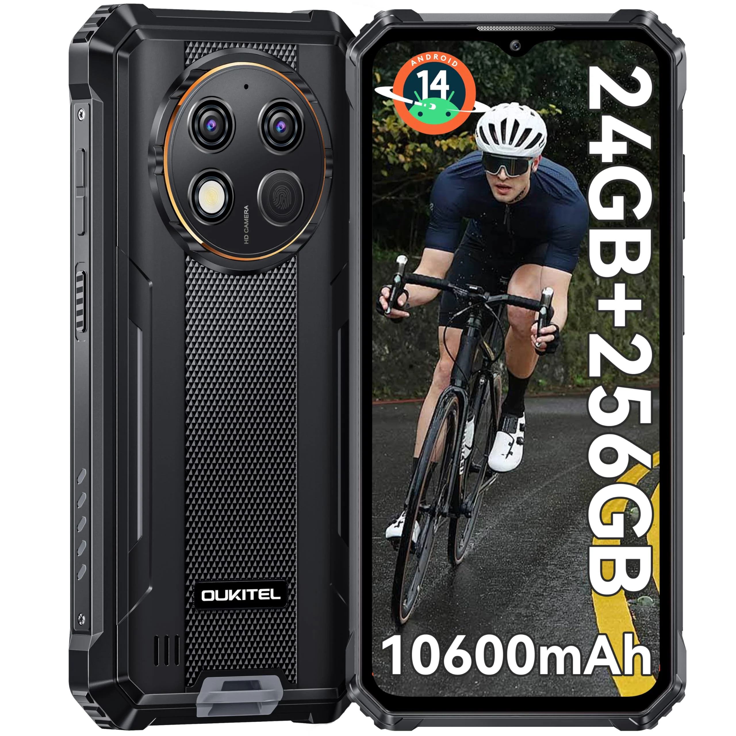 OUKITEL G1 Outdoor Handy Android 14-10600mAh 24GB+256GB Outdoor Smartphone Ohne Vertrag 6,52 Zoll 48MP+5MP Kamera baustellenhandy Dual SIM IP68/NFC/OTG/GPS/Face ID - Image 8