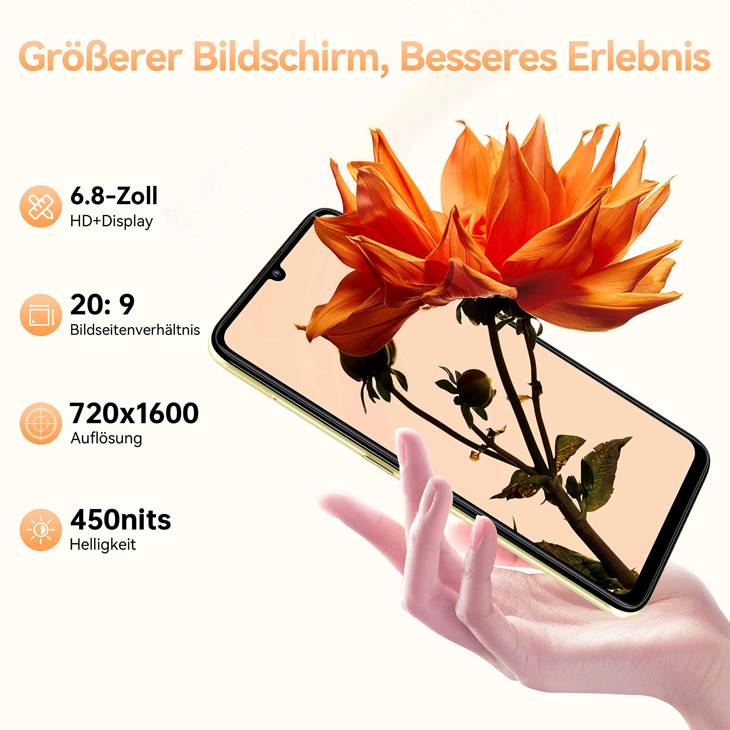 OUKITEL Smartphone Ohne Vertrag C33 Android 13 Handy Günstig, 256GB Smartphone (2TB Erweiterbar) 4G Handy 6.8 Zoll Großes Display, 50MP Kamera Face ID/Fingerabdruck/Dreifache SIM/GPS - Image 5