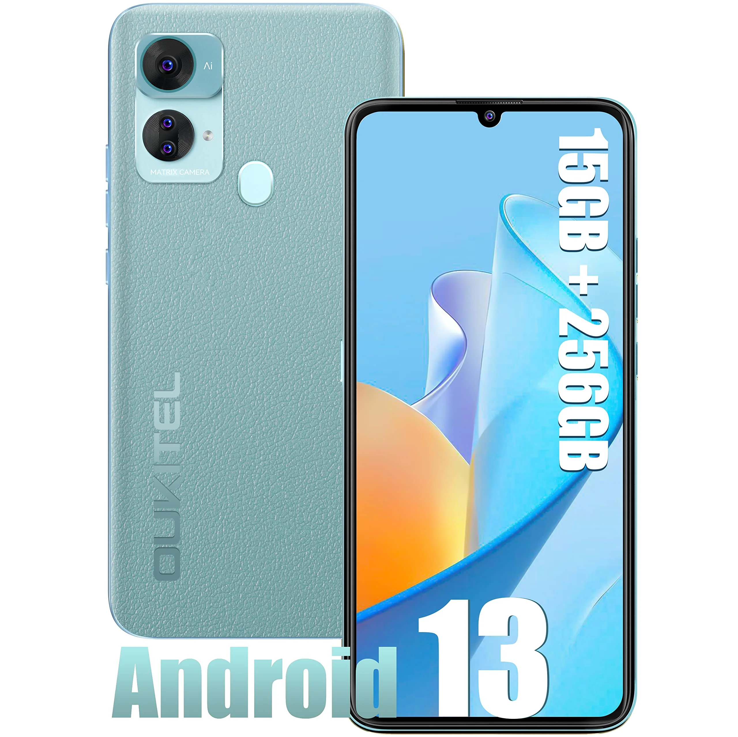 OUKITEL Smartphone Ohne Vertrag C33 Android 13 Handy Günstig, 256GB Smartphone (2TB Erweiterbar) 4G Handy 6.8 Zoll Großes Display, 50MP Kamera Face ID/Fingerabdruck/Dreifache SIM/GPS - Image 4