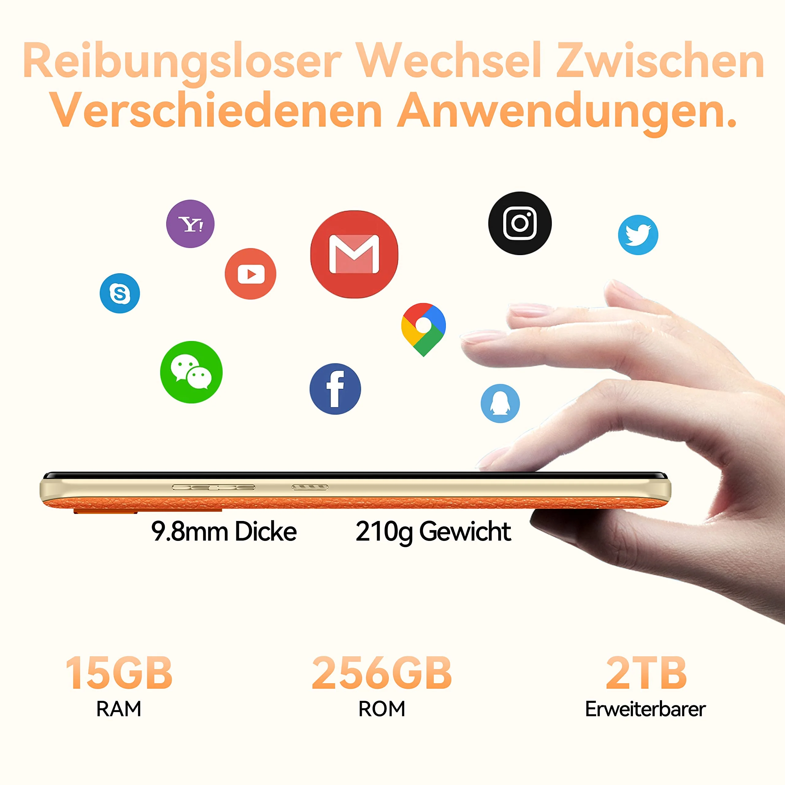 OUKITEL Smartphone Ohne Vertrag C33 Android 13 Handy Günstig, 256GB Smartphone (2TB Erweiterbar) 4G Handy 6.8 Zoll Großes Display, 50MP Kamera Face ID/Fingerabdruck/Dreifache SIM/GPS - Image 3