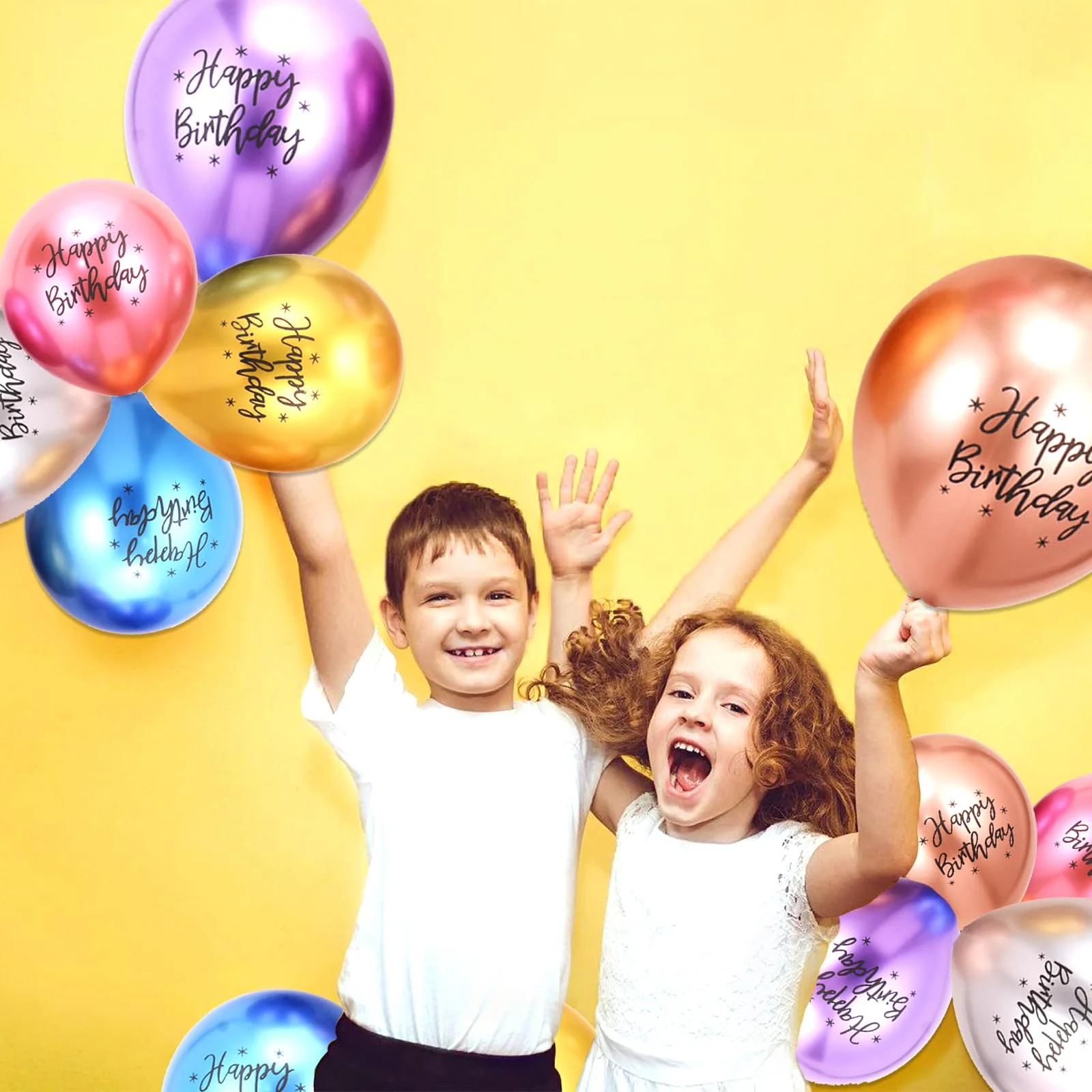 Ovanda Happy Birthday Bunt Metallic Luftballons, 24 Stück Bunte Geburtstag Ballons, Happy Birthday Deko, Latex Ballons für Geburtstag Junge Mädchen, Kindergeburtstag Deko,Babyparty,Luftballon Girlande - Image 6