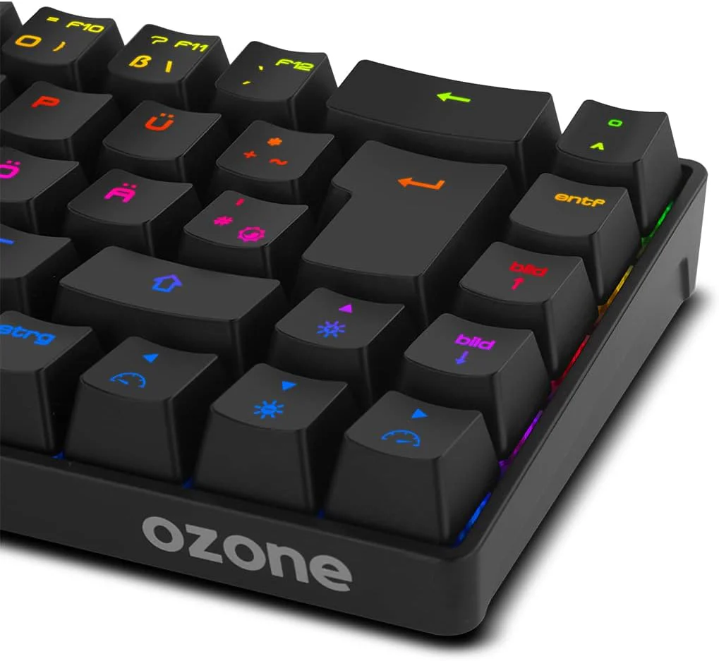 Ozone Gaming Mini Tactical Keyboard -OZTACTICALDE- Mechanische Tastatur ohne Ziffernblock, Bluetooth, Outemu Red Switches, RGB LED Beleuchtung, leise, DE Layout, Schwarz - Image 11