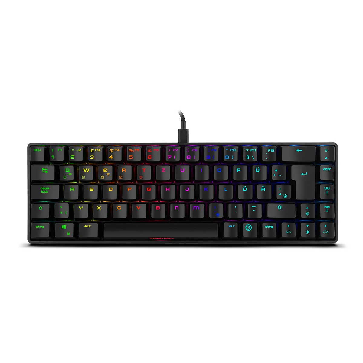 Ozone Gaming Mini Tactical Keyboard -OZTACTICALDE- Mechanische Tastatur ohne Ziffernblock, Bluetooth, Outemu Red Switches, RGB LED Beleuchtung, leise, DE Layout, Schwarz - Image 2