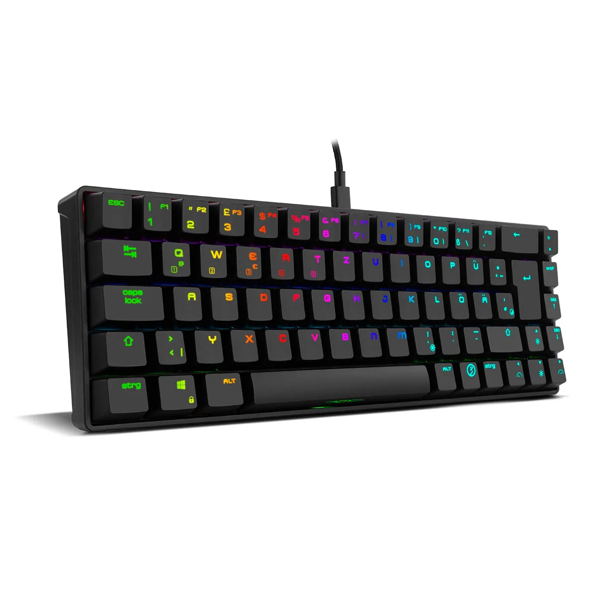 Ozone Gaming Mini Tactical Keyboard -OZTACTICALDE- Mechanische Tastatur ohne Ziffernblock, Bluetooth, Outemu Red Switches, RGB LED Beleuchtung, leise, DE Layout, Schwarz - Image 3