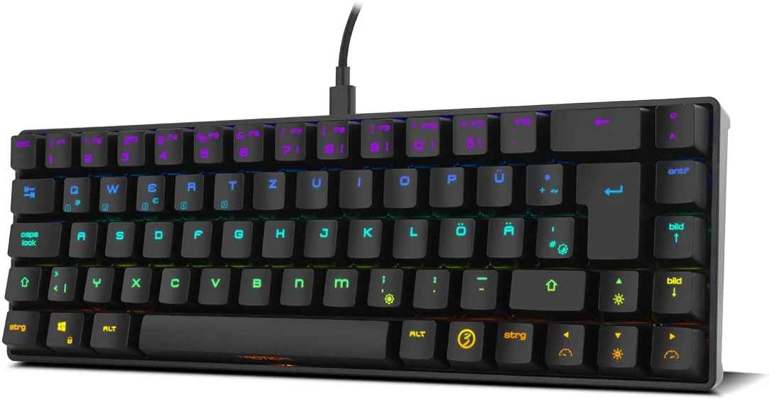 Ozone Gaming Mini Tactical Keyboard -OZTACTICALDE- Mechanische Tastatur ohne Ziffernblock, Bluetooth, Outemu Red Switches, RGB LED Beleuchtung, leise, DE Layout, Schwarz - Image 4