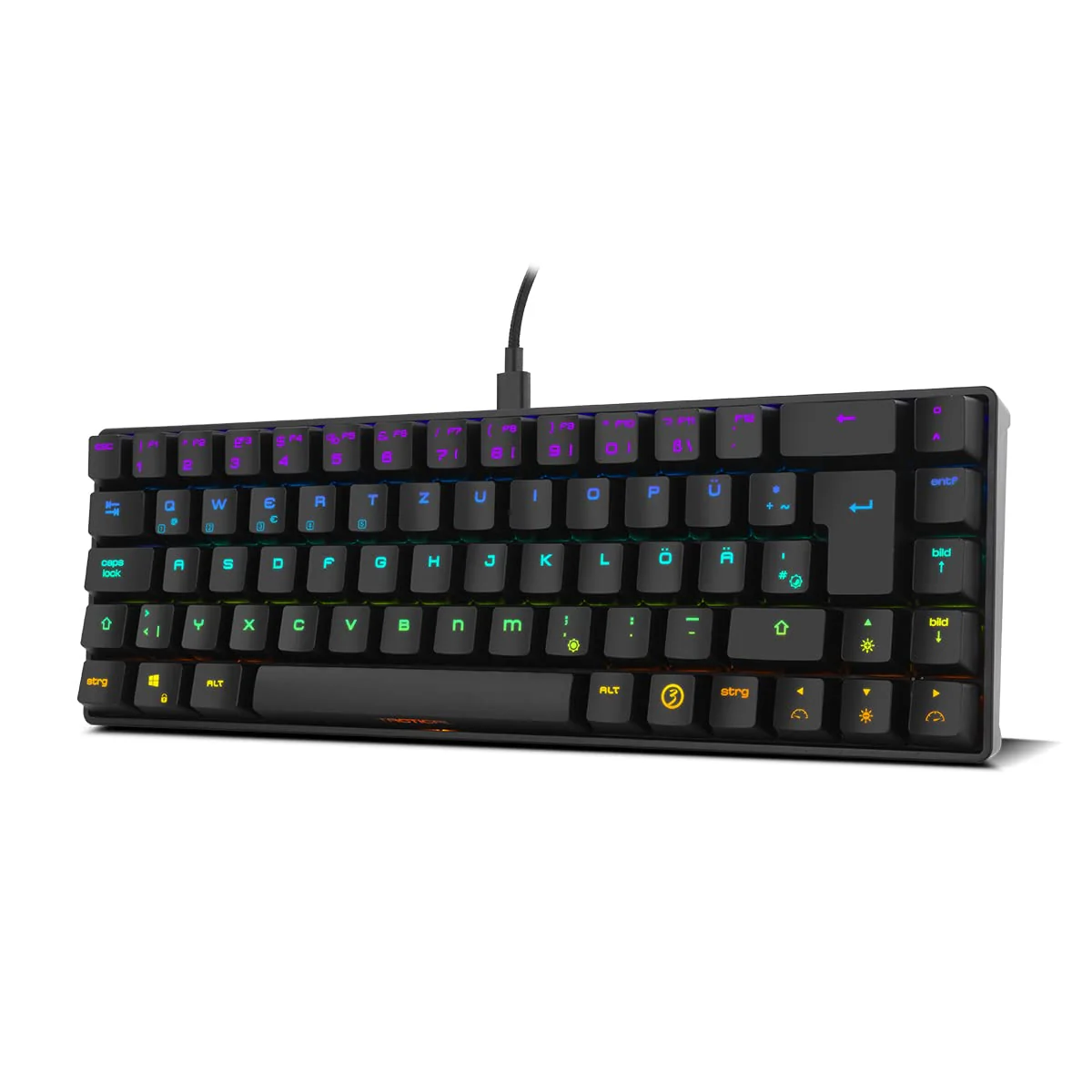 Ozone Gaming Mini Tactical Keyboard -OZTACTICALDE- Mechanische Tastatur ohne Ziffernblock, Bluetooth, Outemu Red Switches, RGB LED Beleuchtung, leise, DE Layout, Schwarz - Image 5
