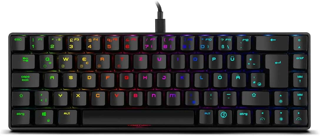 Ozone Gaming Mini Tactical Keyboard -OZTACTICALDE- Mechanische Tastatur ohne Ziffernblock, Bluetooth, Outemu Red Switches, RGB LED Beleuchtung, leise, DE Layout, Schwarz - Image 9