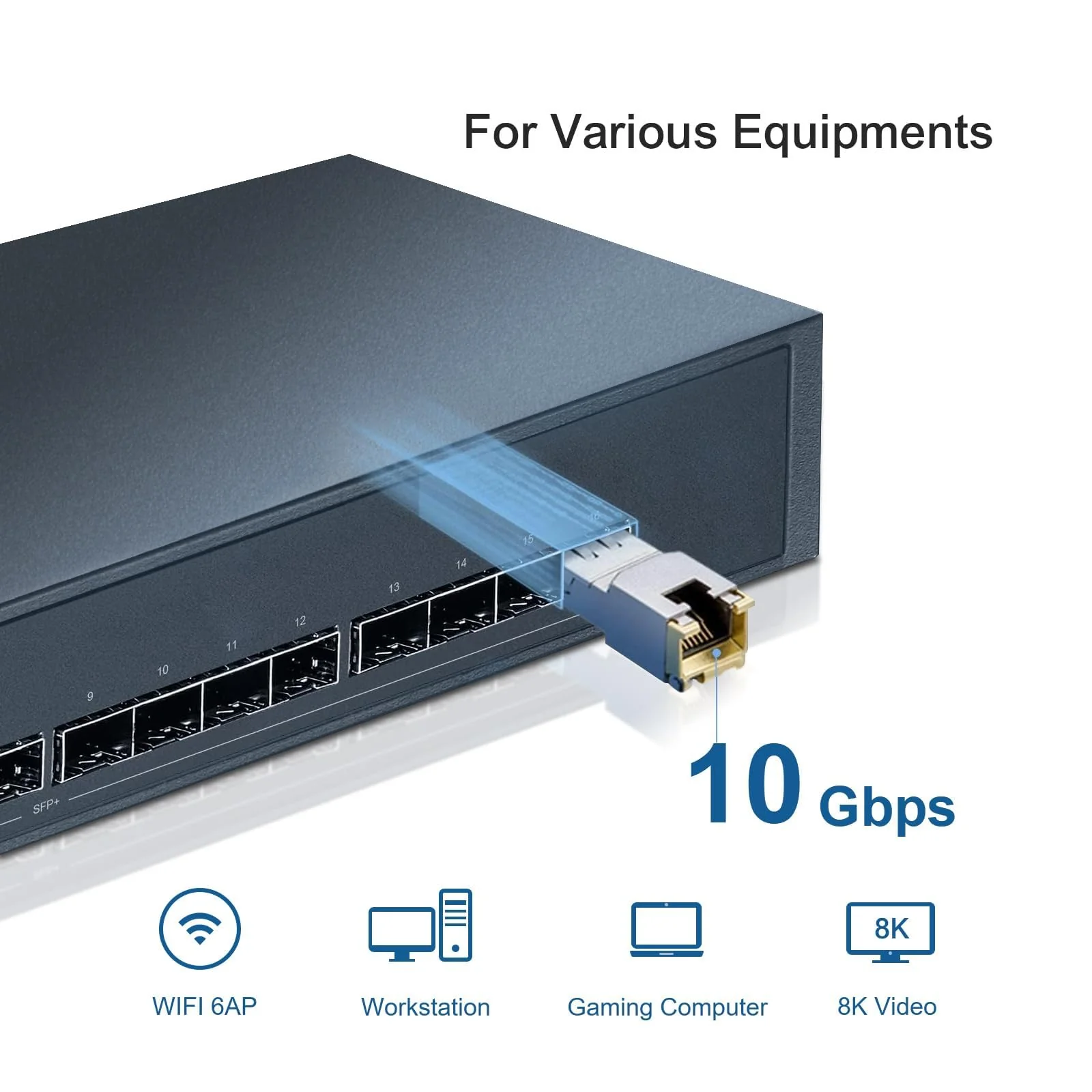 [Pack of 1] 1.25/2.5/5/10G SFP+ auf RJ45 Transceiver, Kupfer SFP+ Modul, Cat.6a/7, bis zu 30m, für Cisco SFP-10G-T-S, MikroTik S+RJ10, Ubiquiti UF-RJ45-10g,TP-Link, Fortinet and Other Open Switches - Image 8