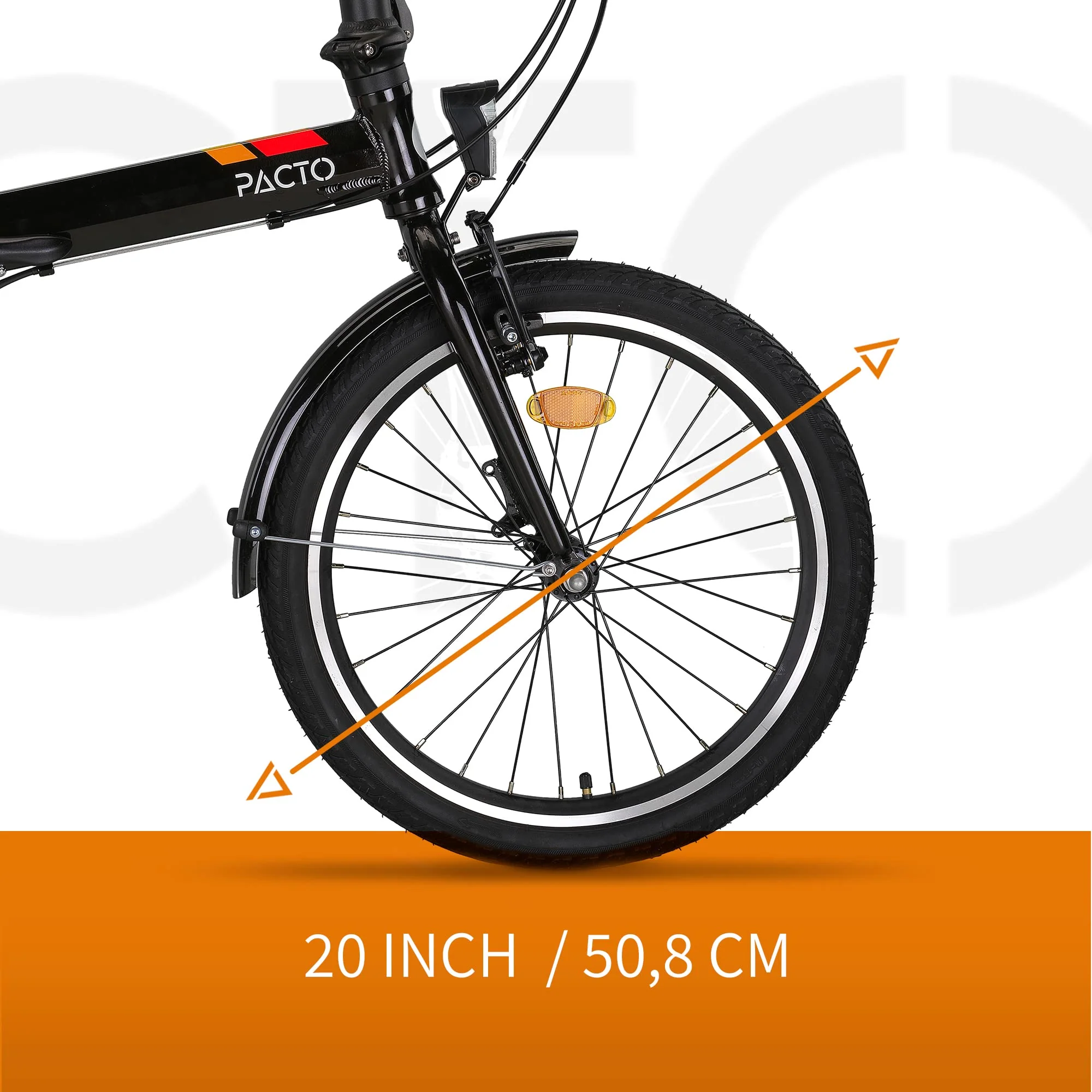 PACTO Five - Hollandrad Hochwertiges Klappfahrrad 27cm Aluminiumrahmen Bike 20 Zoll Aluminiumräder Bicycle, 6 Speed Shimano Gänge Faltrad Klapprad Fahrrad Klappfahrrad Für Erwachsene - Image 6