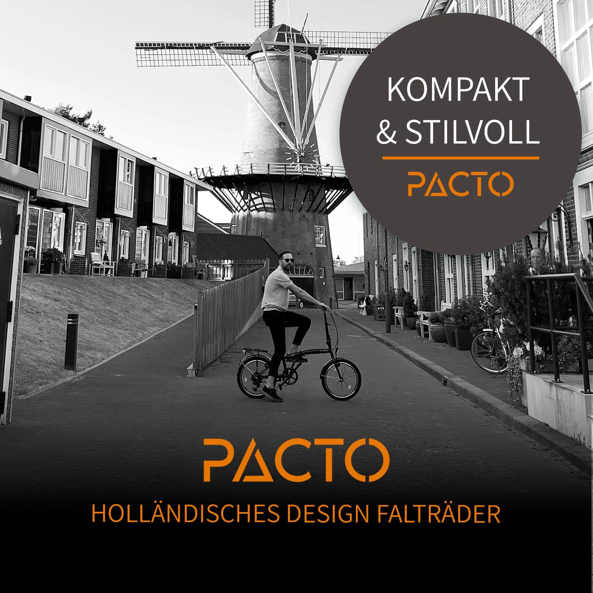 PACTO Four - Hollandrad Hochwertiges Klappfahrrad 27cm Aluminiumrahmen Bike 20 Zoll Aluminiumräder Bicycle, 6 Speed Shimano Gänge Faltrad Klapprad Fahrrad Klappfahrrad Für Erwachsen