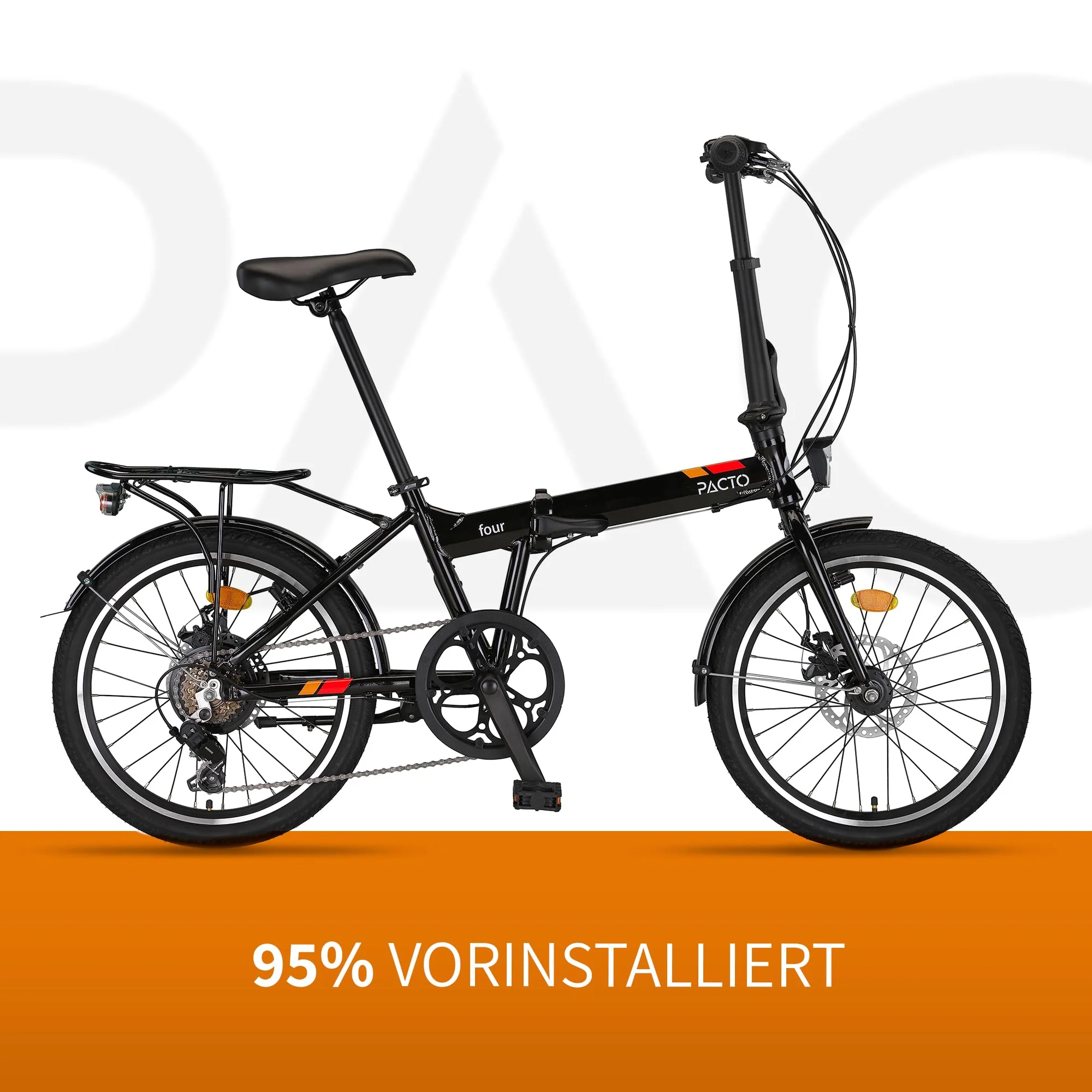 PACTO Four - Hollandrad Hochwertiges Klappfahrrad 27cm Aluminiumrahmen Bike 20 Zoll Aluminiumräder Bicycle, 6 Speed Shimano Gänge Faltrad Klapprad Fahrrad Klappfahrrad Für Erwachsen - Image 3
