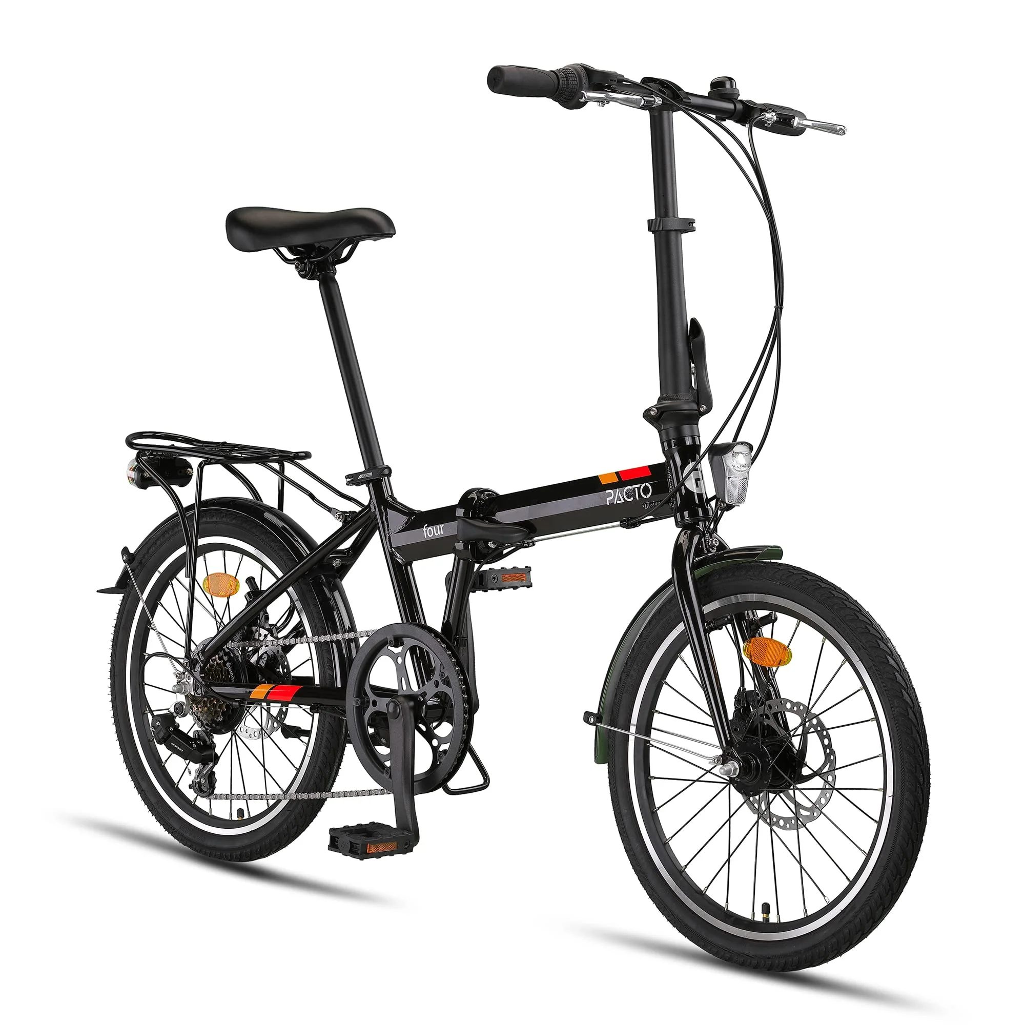 PACTO Four - Hollandrad Hochwertiges Klappfahrrad 27cm Aluminiumrahmen Bike 20 Zoll Aluminiumräder Bicycle, 6 Speed Shimano Gänge Faltrad Klapprad Fahrrad Klappfahrrad Für Erwachsen - Image 4