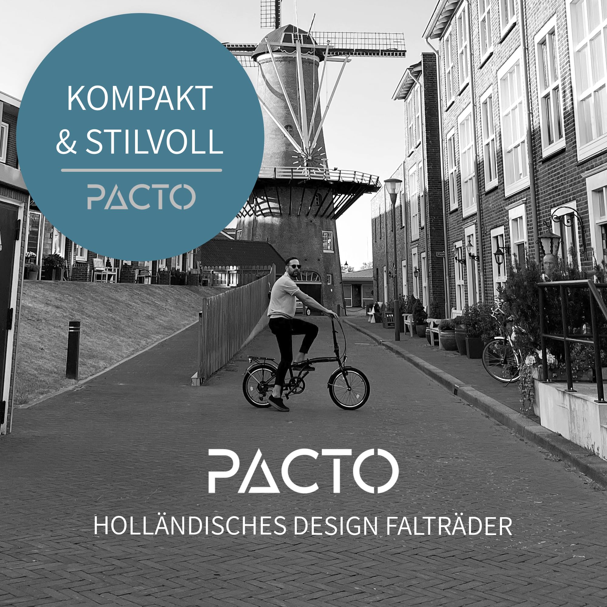 PACTO Seven - Hollandrad Hochwertiges Klappfahrrad 27cm Aluminiumrahmen Bike 20 Zoll Aluminiumräder Bicycle, 3 Speed Shimano Gänge Faltrad Klapprad Fahrrad Klappfahrrad Für Erwachsene Schwarz - Image 8