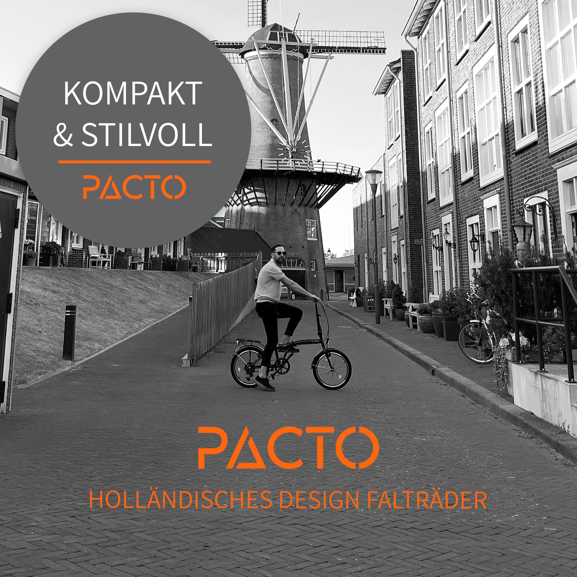 PACTO Two Klapprad 20 Zoll mit Schnelles Faltsystem (10 Sek), Aluminiumrahmen, Leichtgewicht (13KG), Shimano 6 Gänge, Doppelscheibenbremse und LED-Licht (Schwarz) - Image 4