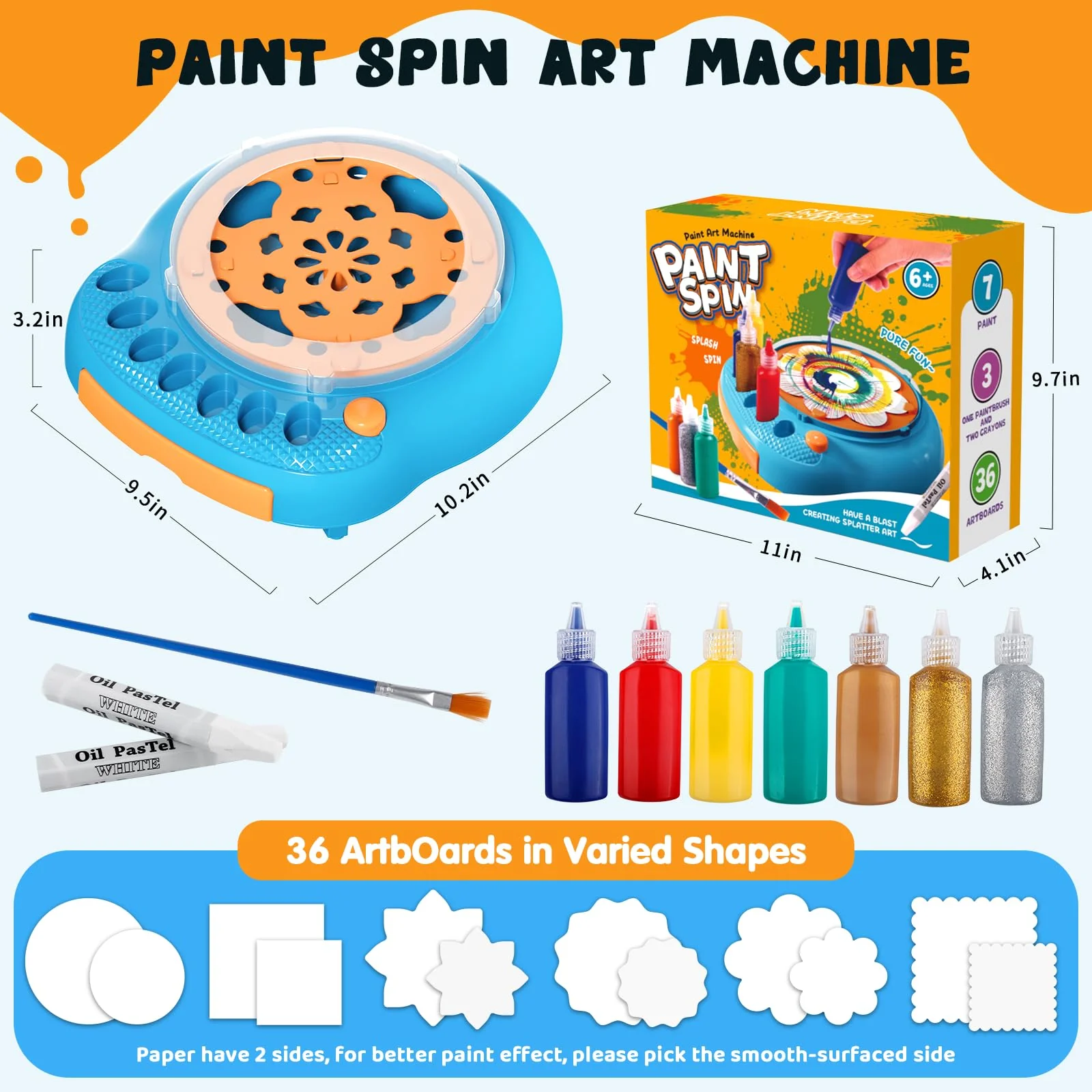 Paint Spin Art Machine Kit für Kinder, Kunst & Handwerk, Mal Spin Art Spielzeug-Kits für Jungen und Mädchen im Alter von 6, 7, 8 und 9 Jahren (Blau) - Image 2
