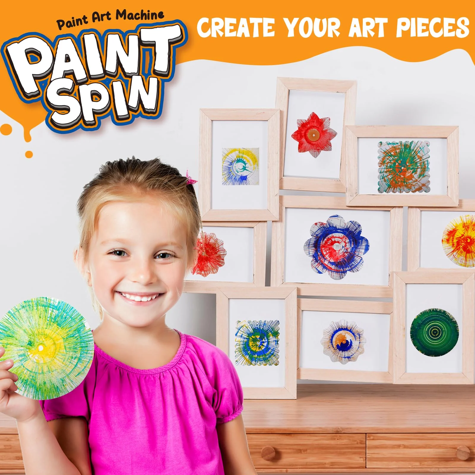 Paint Spin Art Machine Kit für Kinder, Kunst & Handwerk, Mal Spin Art Spielzeug-Kits für Jungen und Mädchen im Alter von 6, 7, 8 und 9 Jahren (Blau) - Image 3