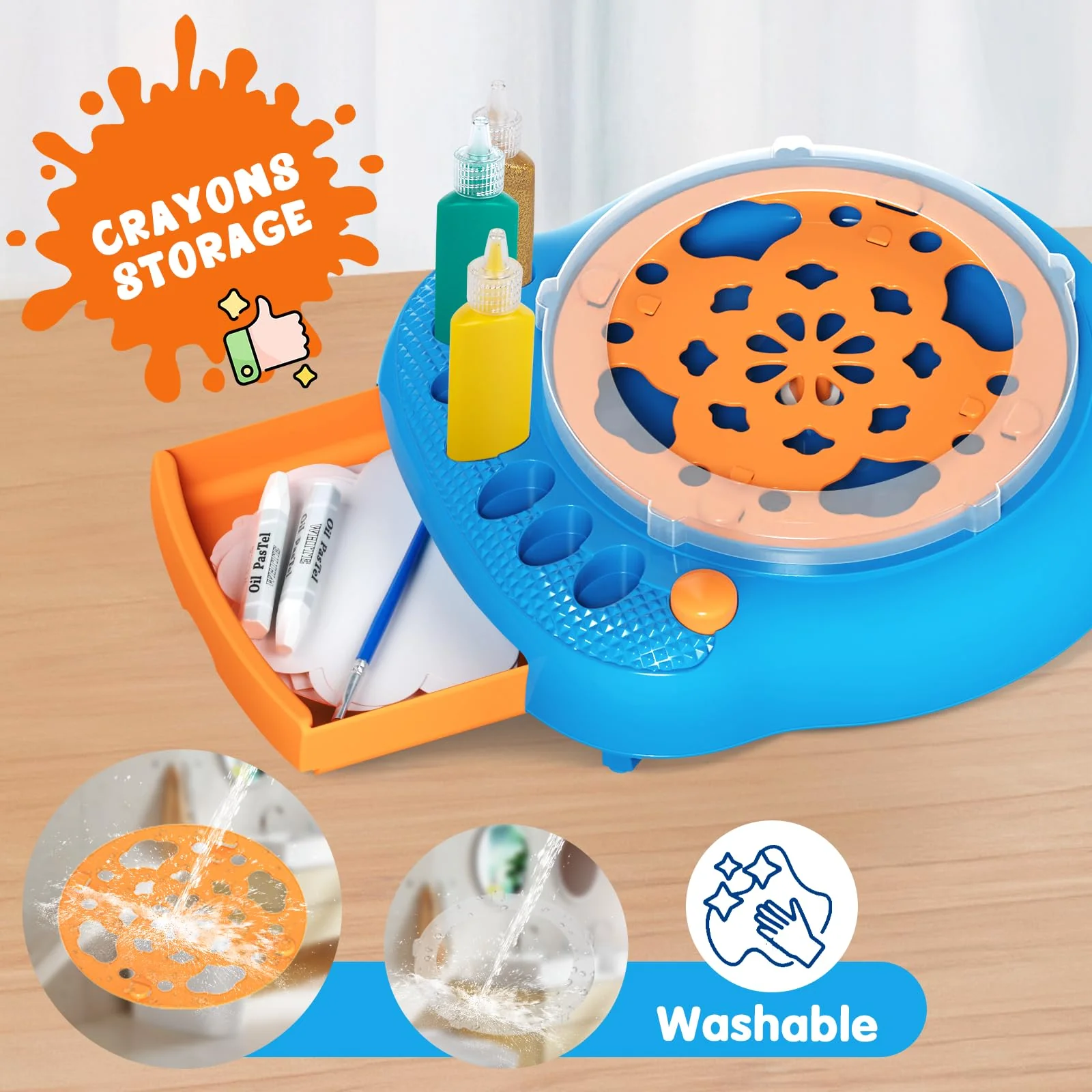 Paint Spin Art Machine Kit für Kinder, Kunst & Handwerk, Mal Spin Art Spielzeug-Kits für Jungen und Mädchen im Alter von 6, 7, 8 und 9 Jahren (Blau) - Image 4