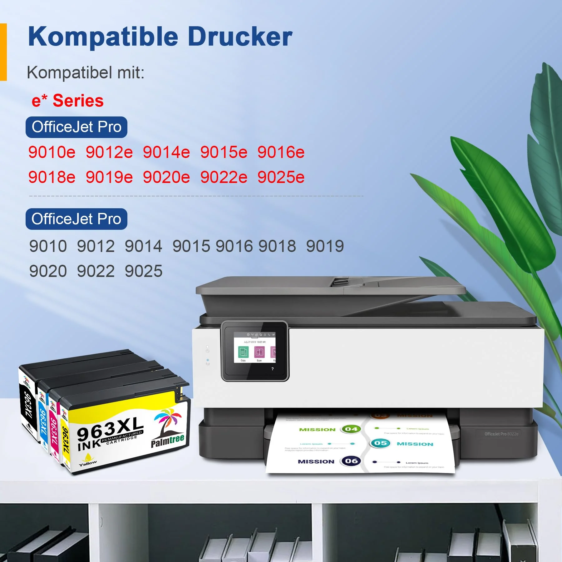 Palmtree 963XL Druckerpatronen Kompatibel für HP 963XL Multipack für HP Officejet Pro 9012e 9010 Patronen 9010e 9012 9014 9014e 9020 9020e 9022 9022e 9025e 9015e 9016e 9019 (Aktualisierte Fassung) - Image 4