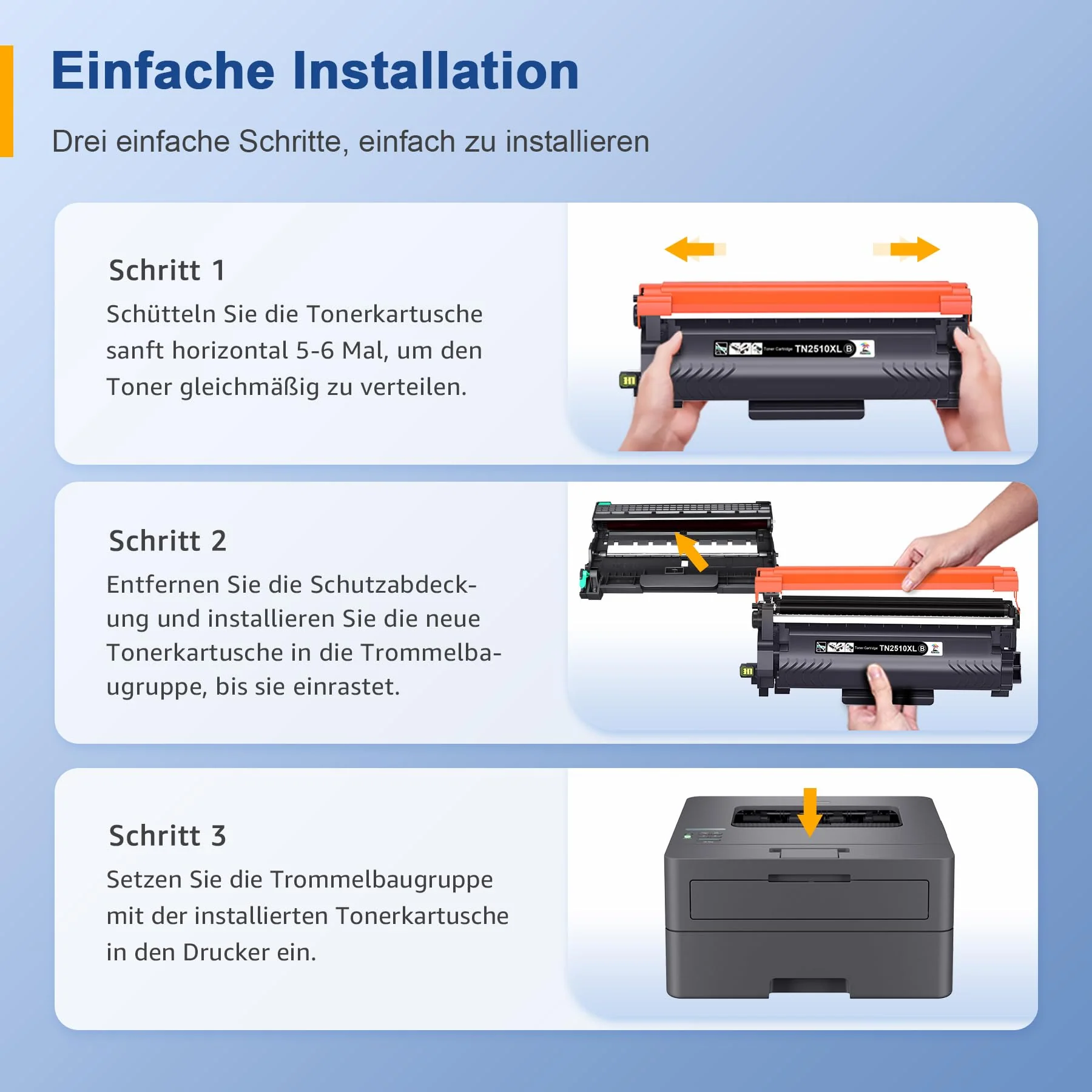 Palmtree TN2510 TN2510XL TN-2510 XL Kompatibel für Brother HL-L2400DWE Toner MFC-L2800DW MFC-L2835DW MFC-L2860DW HL-L2400DW MFC-L2827DW DCP-L2620DW HL-L2445DW DCP-L2660DW DCP-L2665DW DCP-L2627DW - Image 2