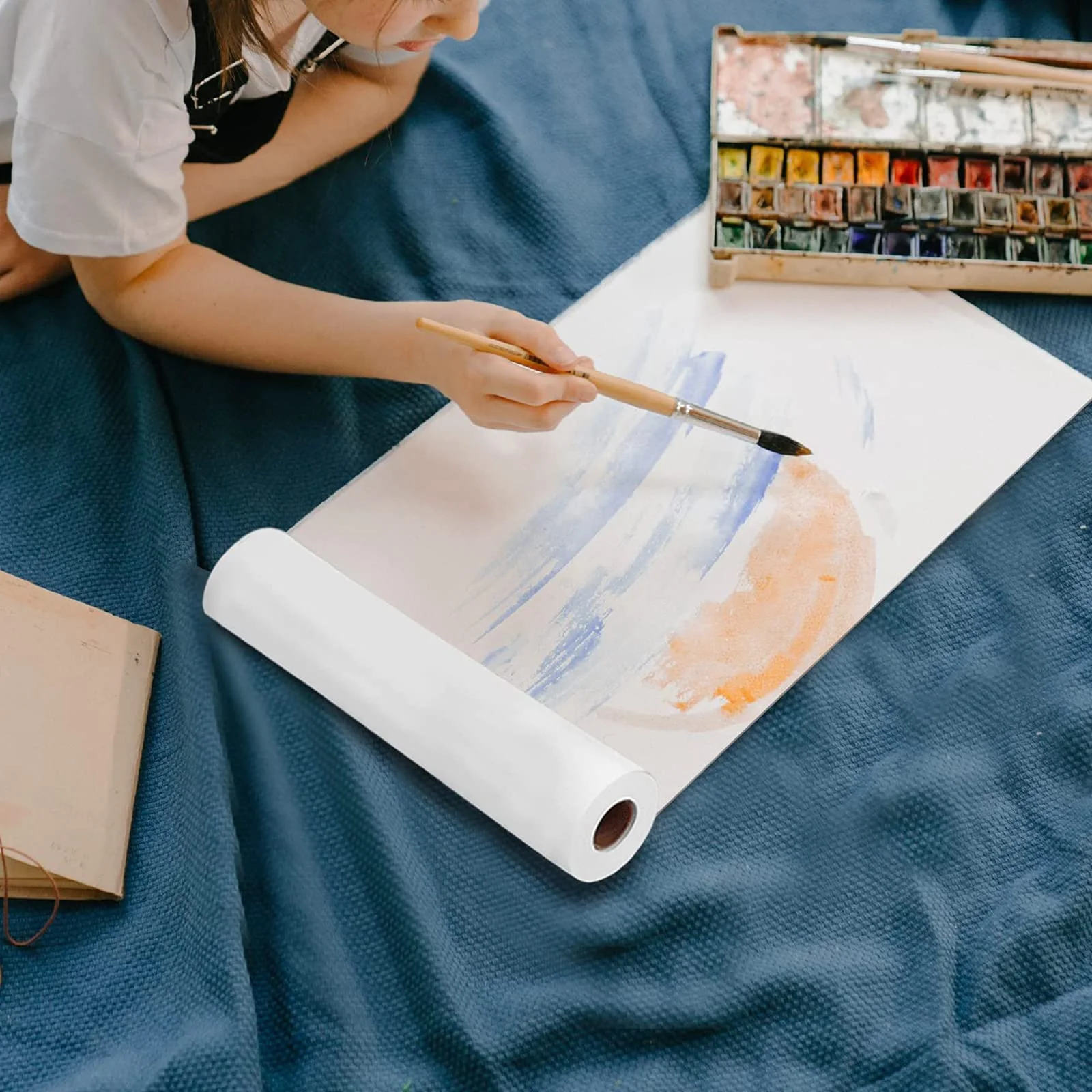 PALUDO Zeichenpapier Rolle, 30 cm x 15m Weiße Papierrolle 70 g/m, Malpapier Rolle Kinder, Skizzenpapier Skizzenrolle für Kinder Staffeleipapier Wandkunst Skizzieren Basteln Zeichnen Geschenkpapier - Image 6