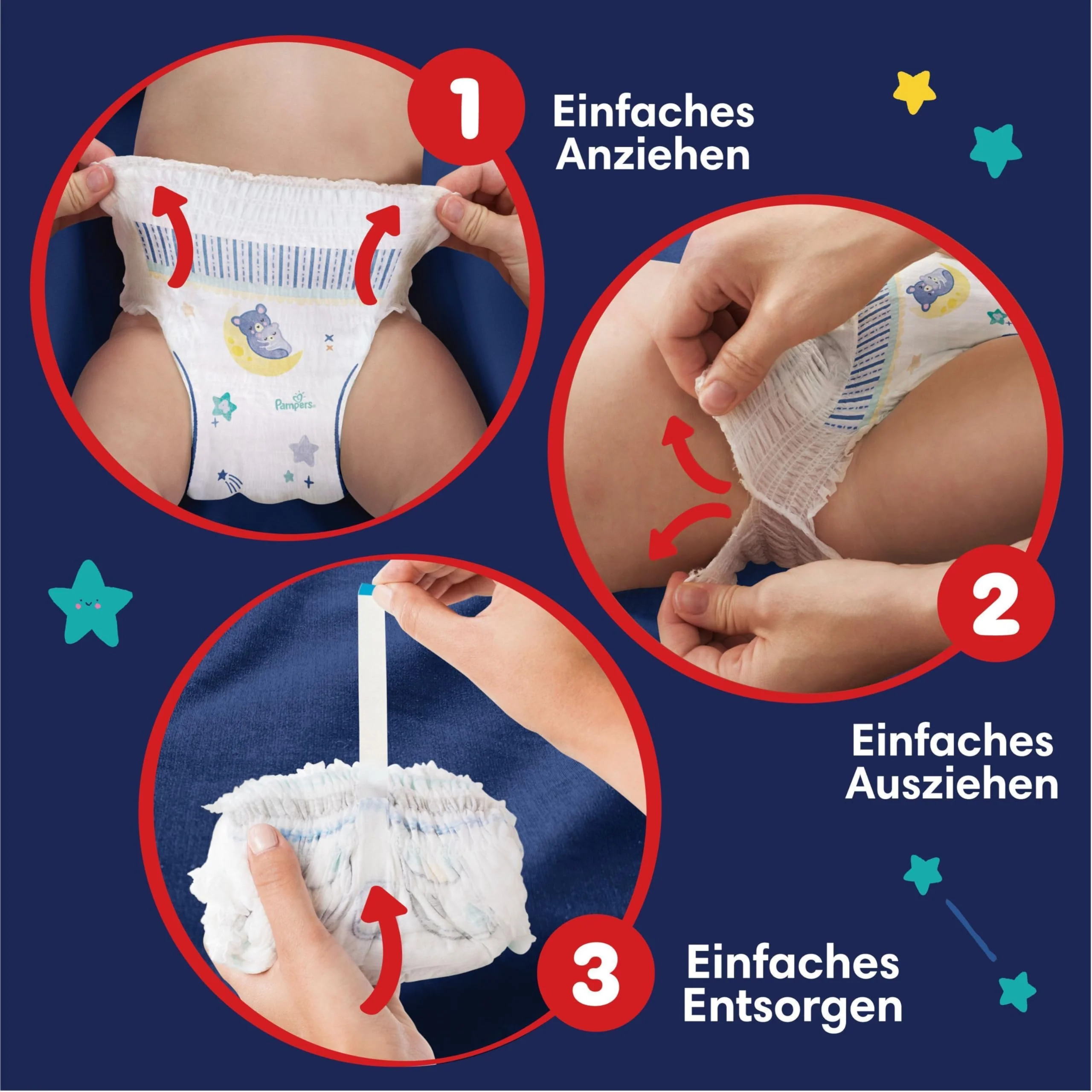 Pampers Night Windeln Pants Größe 6 (15+kg) Baby-Dry, MONATSBOX, Windelhöschen bieten zusätzlichen Schutz für die ganze Nacht, 138 Höschenwindeln - Image 5